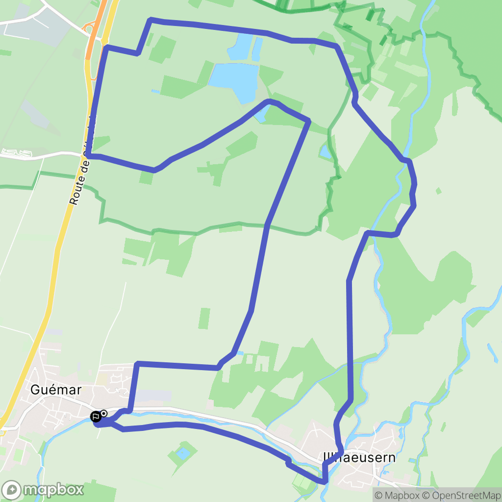 Guémar : carte du parcours de randonnée - France