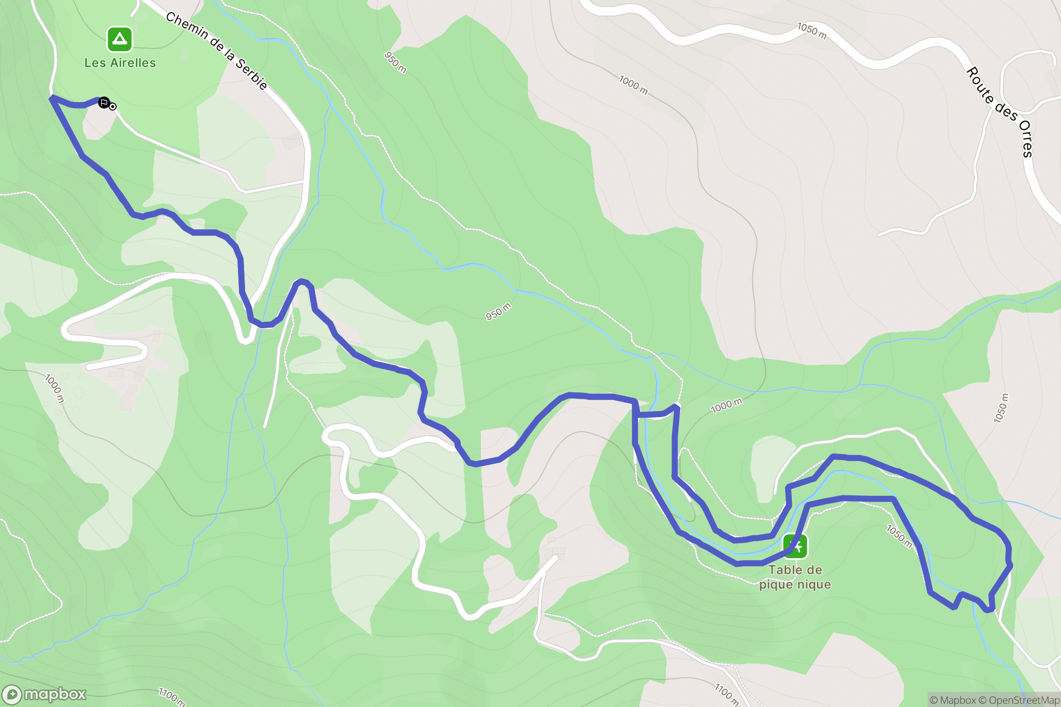 Baratier : carte du parcours de randonnée - France