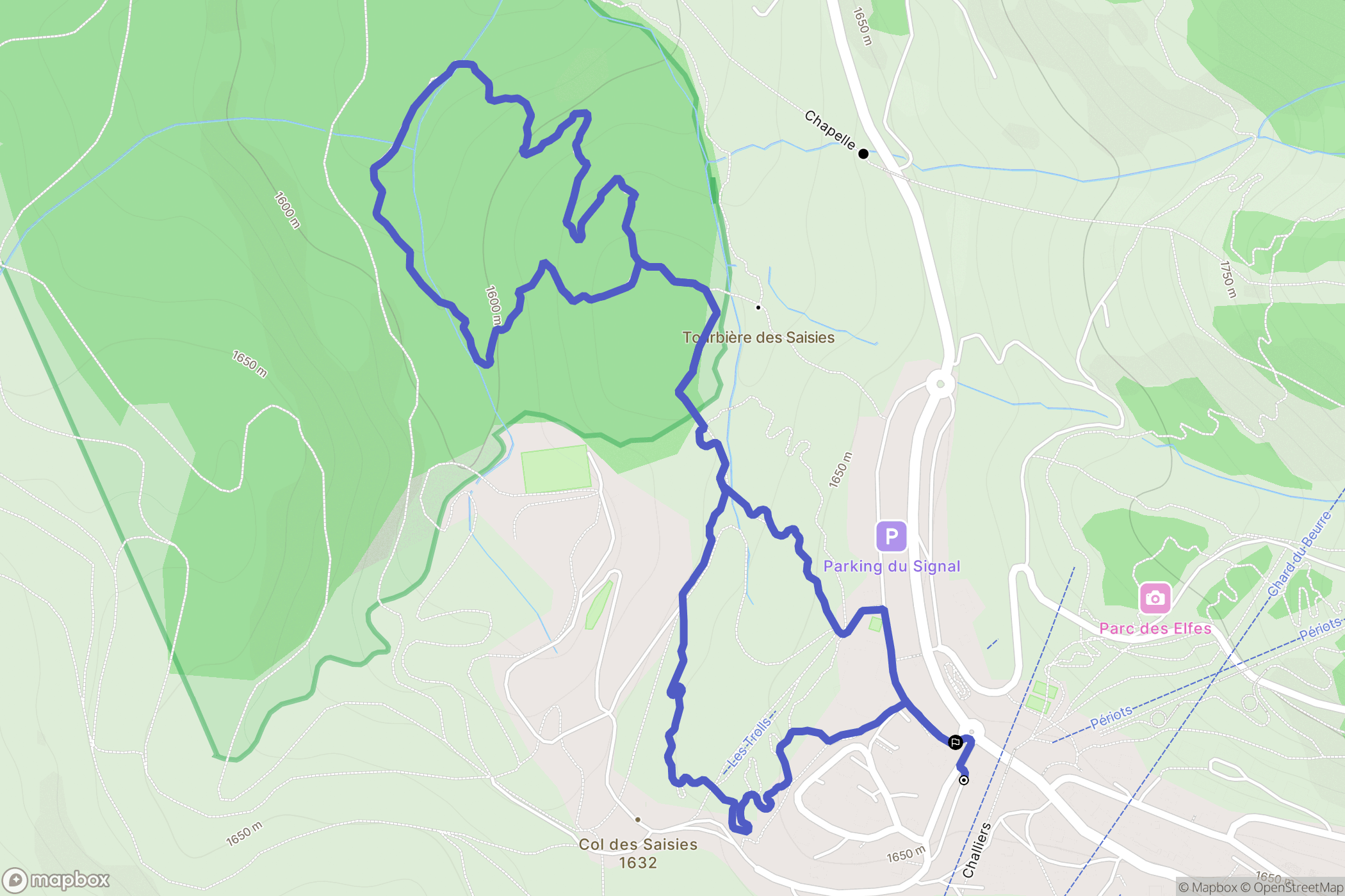 Hauteluce : carte du parcours de randonnée - France