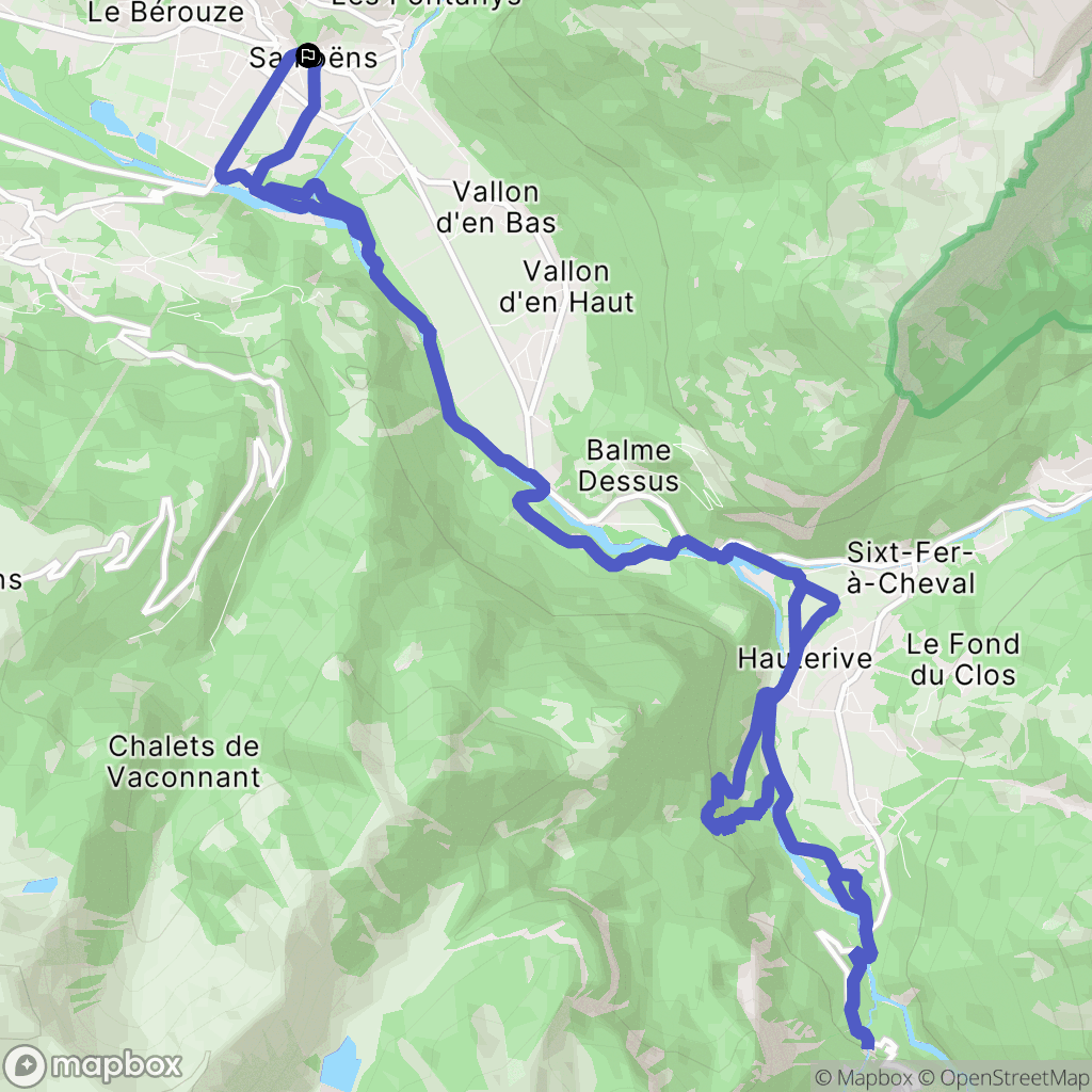 Samoëns : carte du parcours de randonnée - France