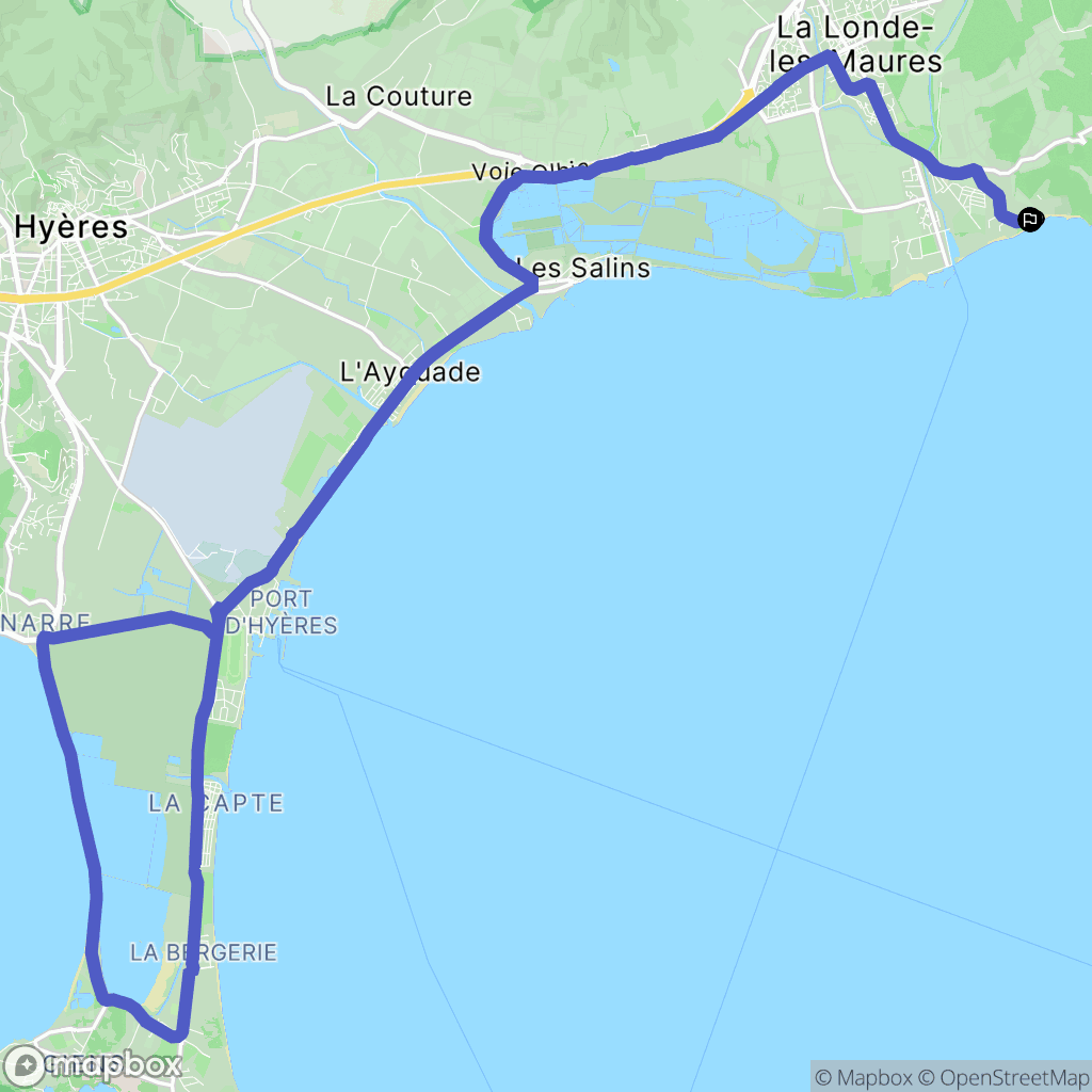 La Londe-les-Maures : carte du parcours de randonnée - France