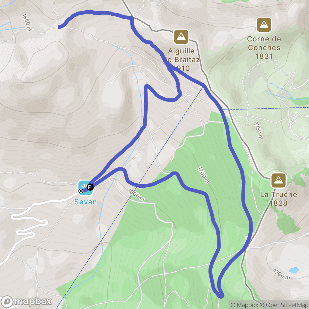 La Chapelle-d'Abondance : carte du parcours de randonnée - France