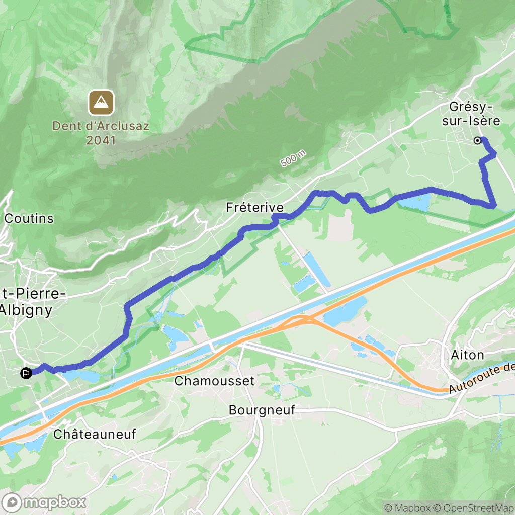 Grésy-sur-Isère : carte du parcours de randonnée - France