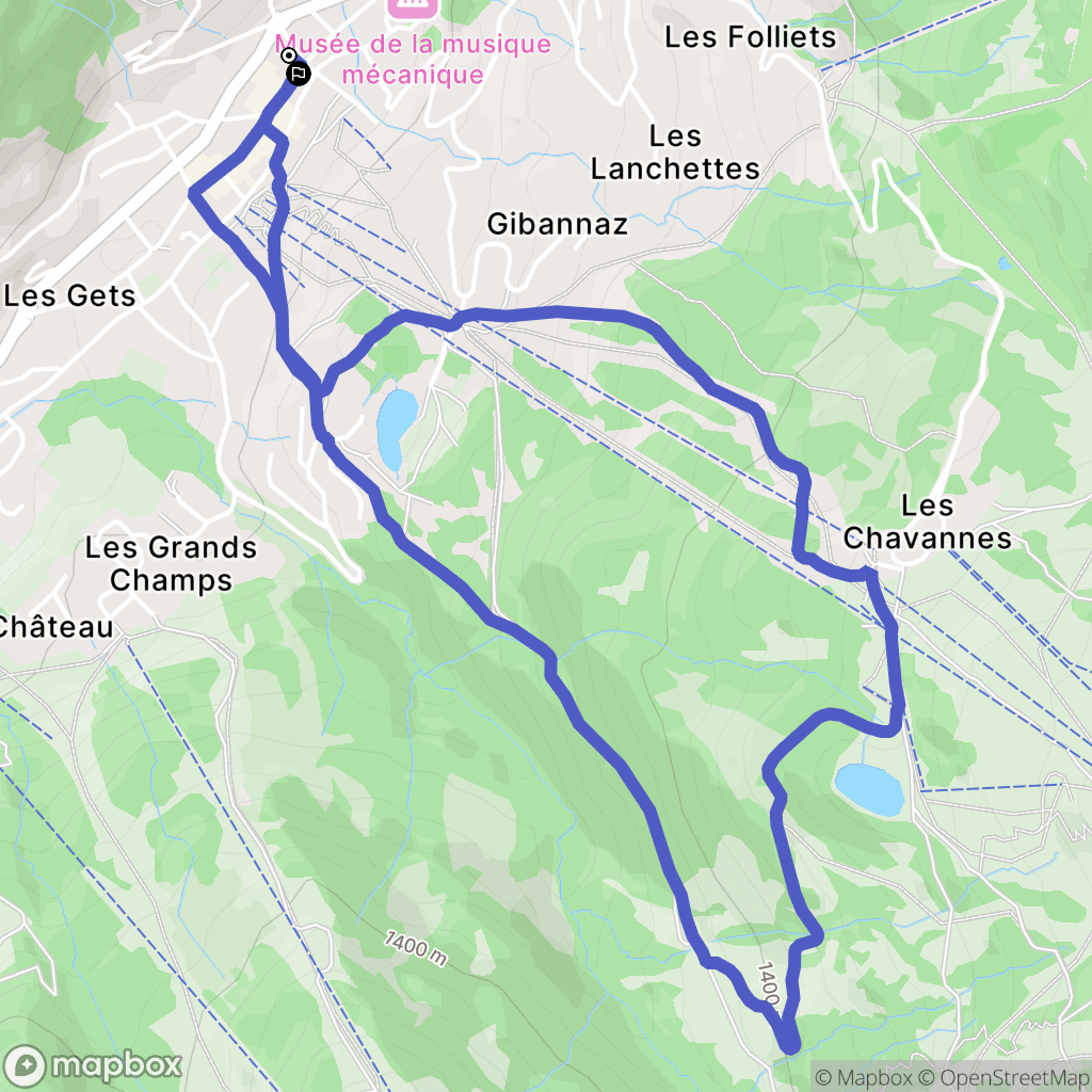 Les Gets : carte du parcours de randonnée - France
