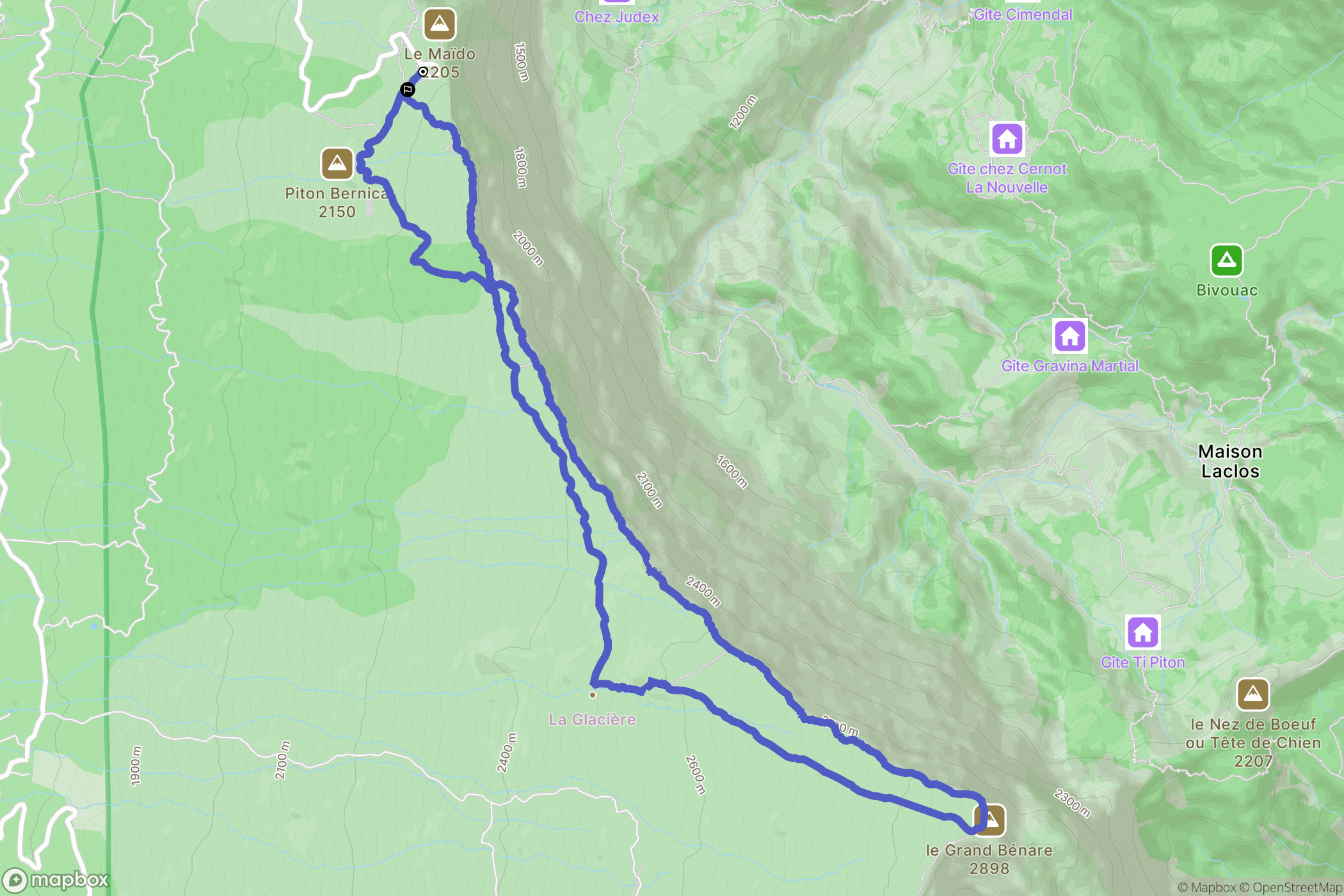 Saint Paul : carte du parcours de randonnée - France