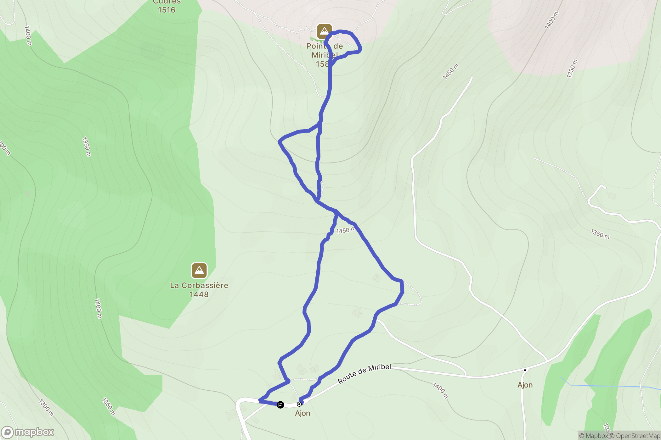 Villard : carte du parcours de randonnée - France