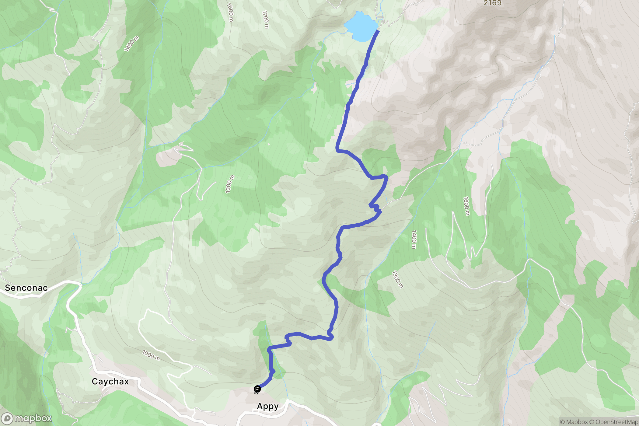 Appy : carte du parcours de randonnée - France