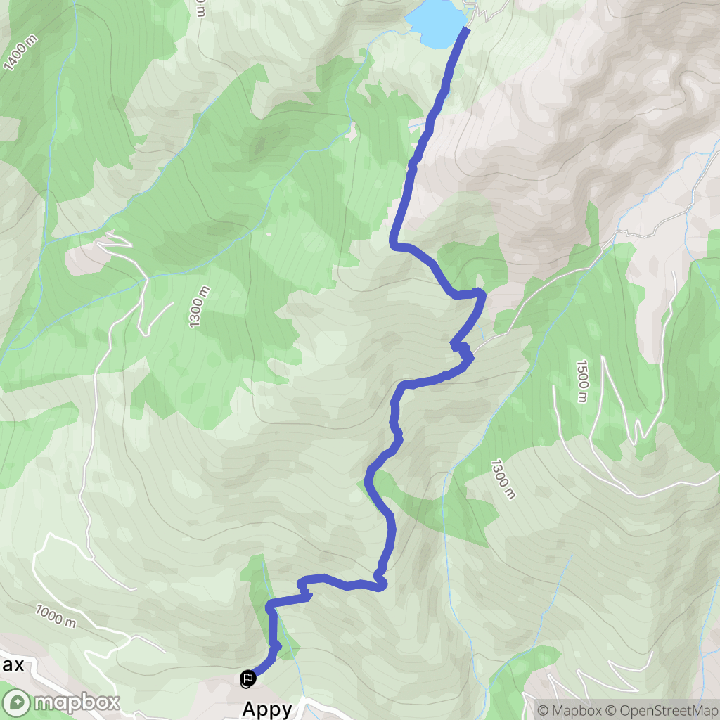 Appy : carte du parcours de randonnée - France