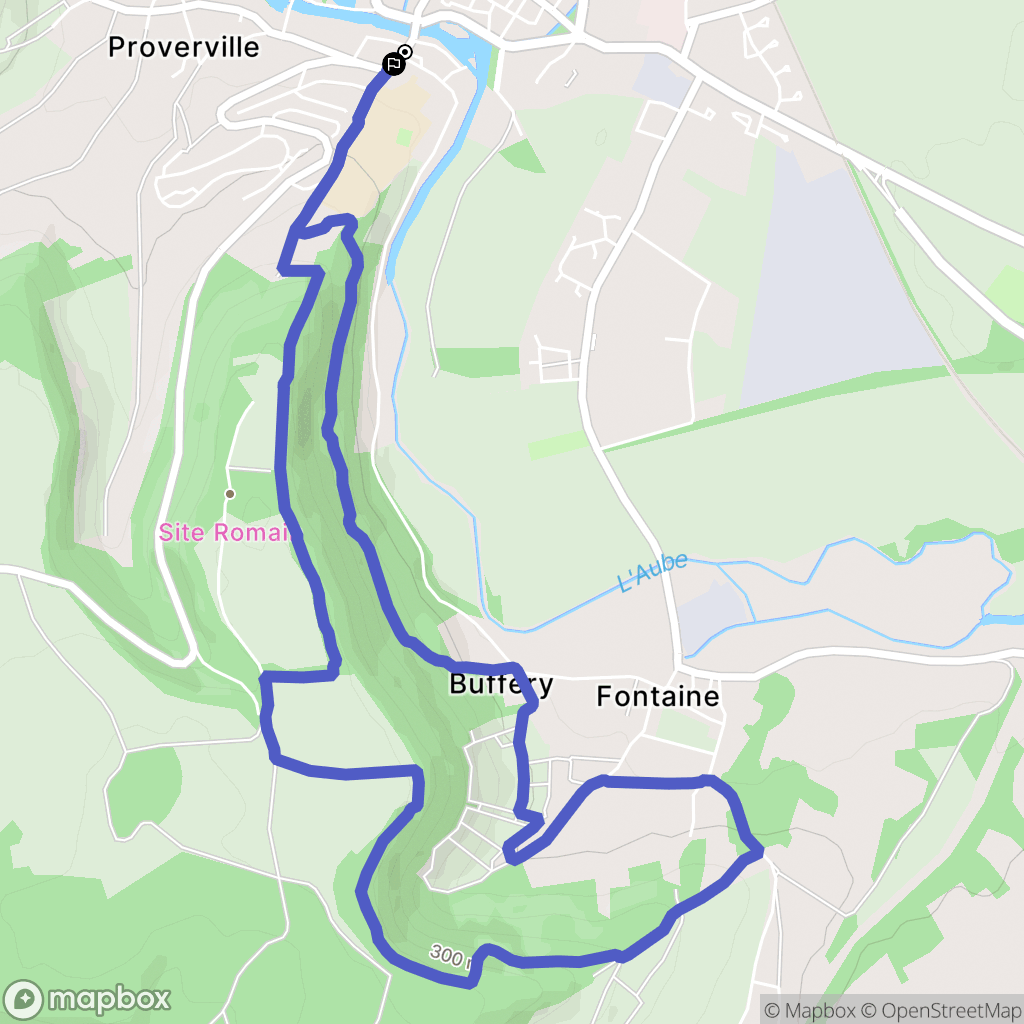Bar-sur-Aube : carte du parcours de randonnée - France
