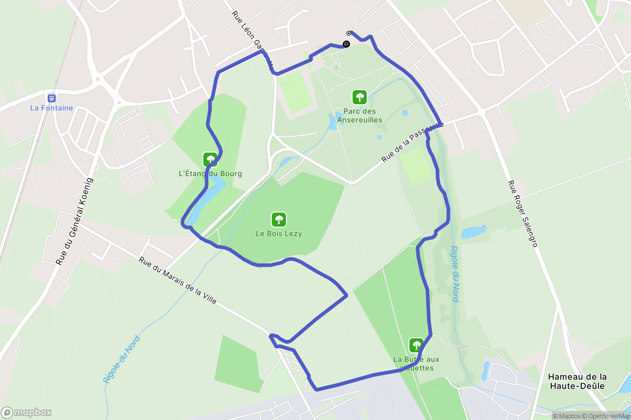 Wavrin : carte du parcours de randonnée - France