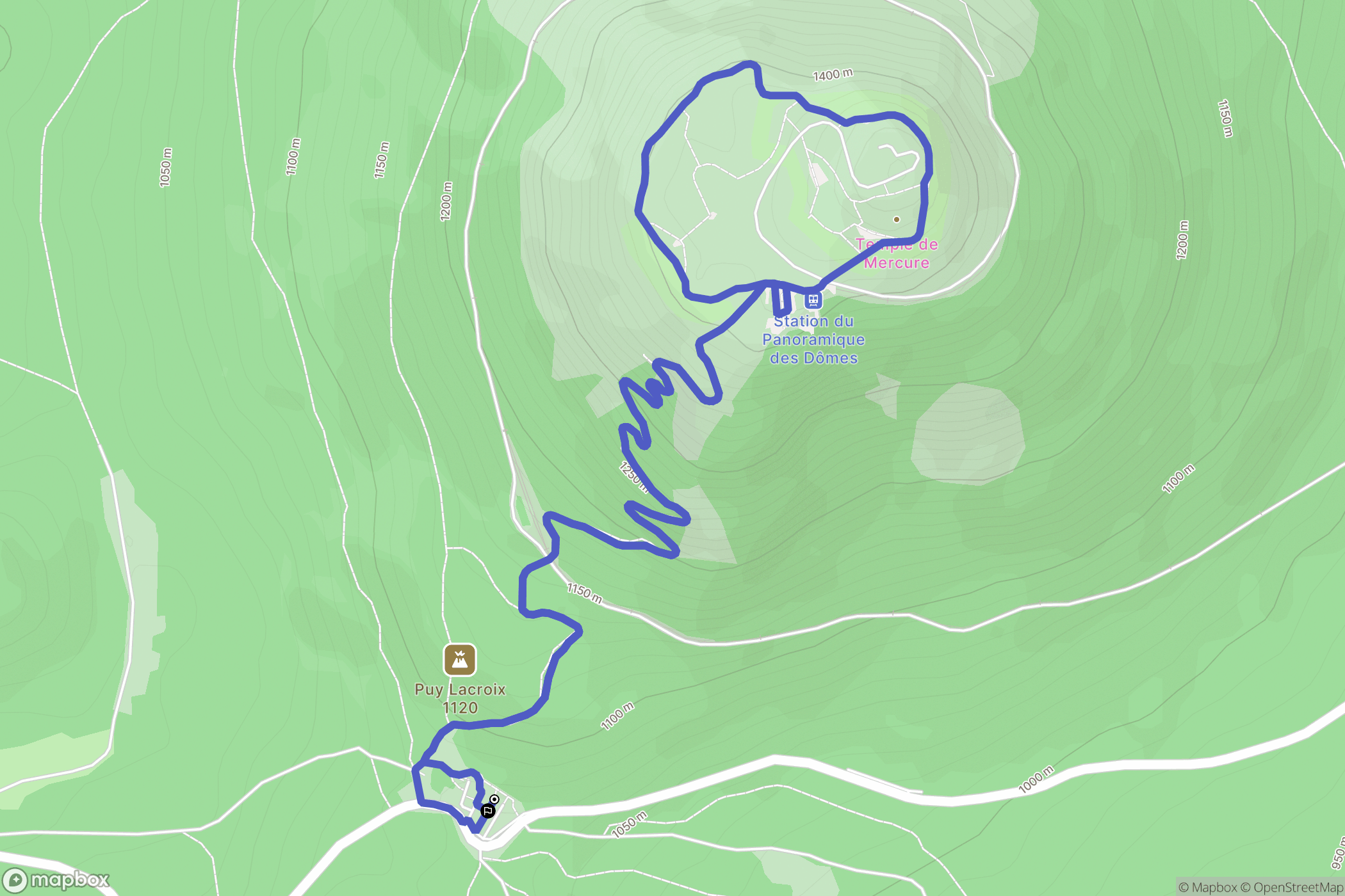 Orcines : carte du parcours de randonnée - France