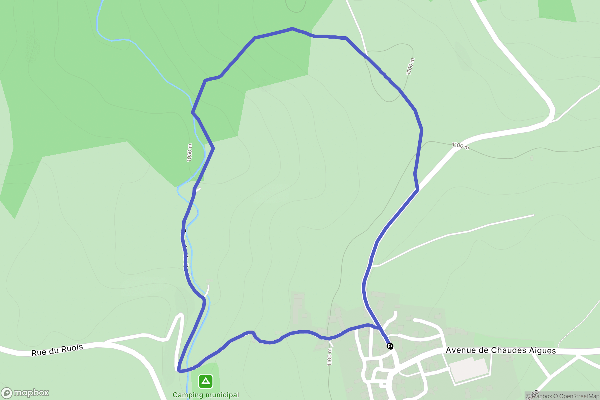 Argences-en-Aubrac : carte du parcours de randonnée - France
