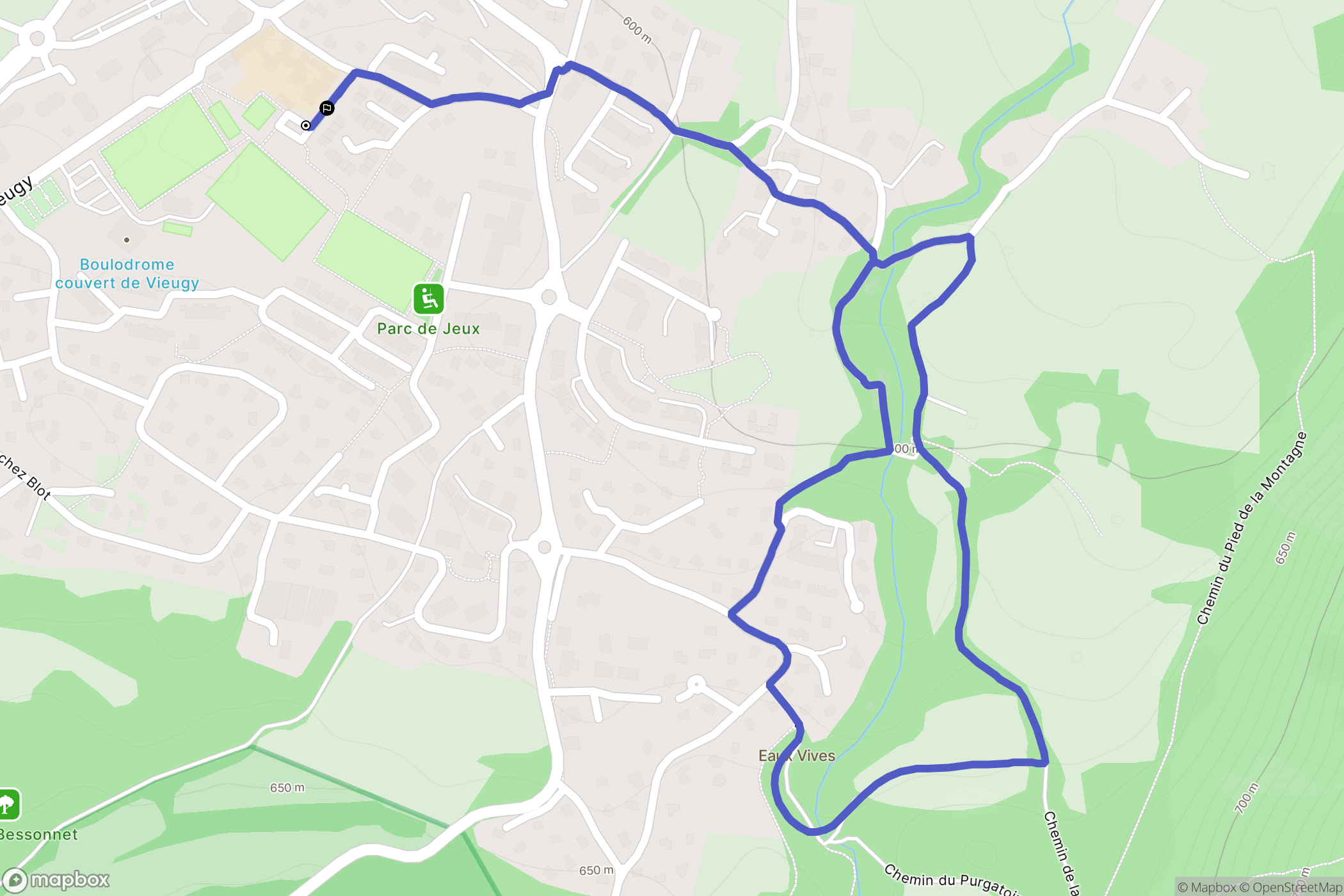 Annecy : carte du parcours de randonnée - France