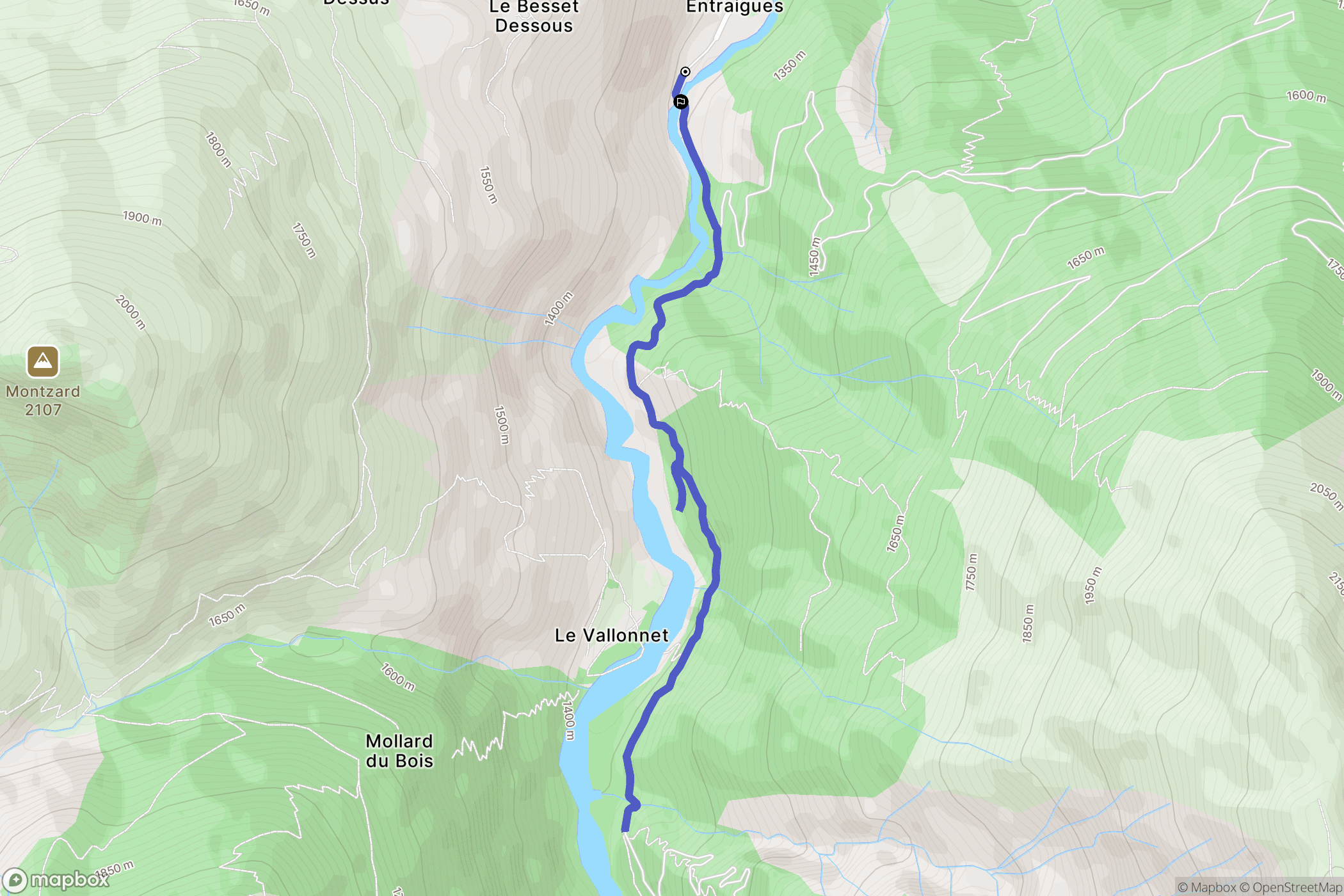Saint-Jean-d'Arves : carte du parcours de randonnée - France