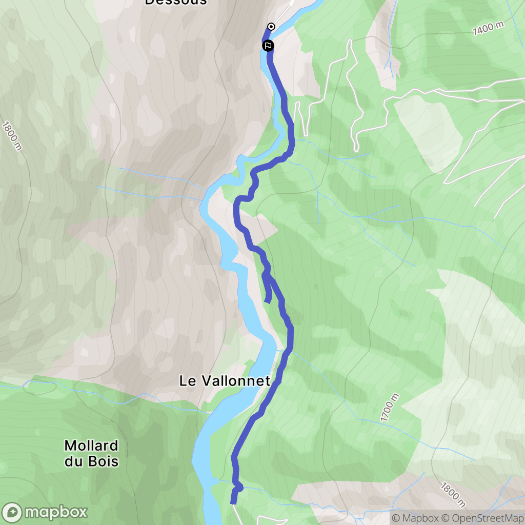 Saint-Jean-d'Arves : carte du parcours de randonnée - France