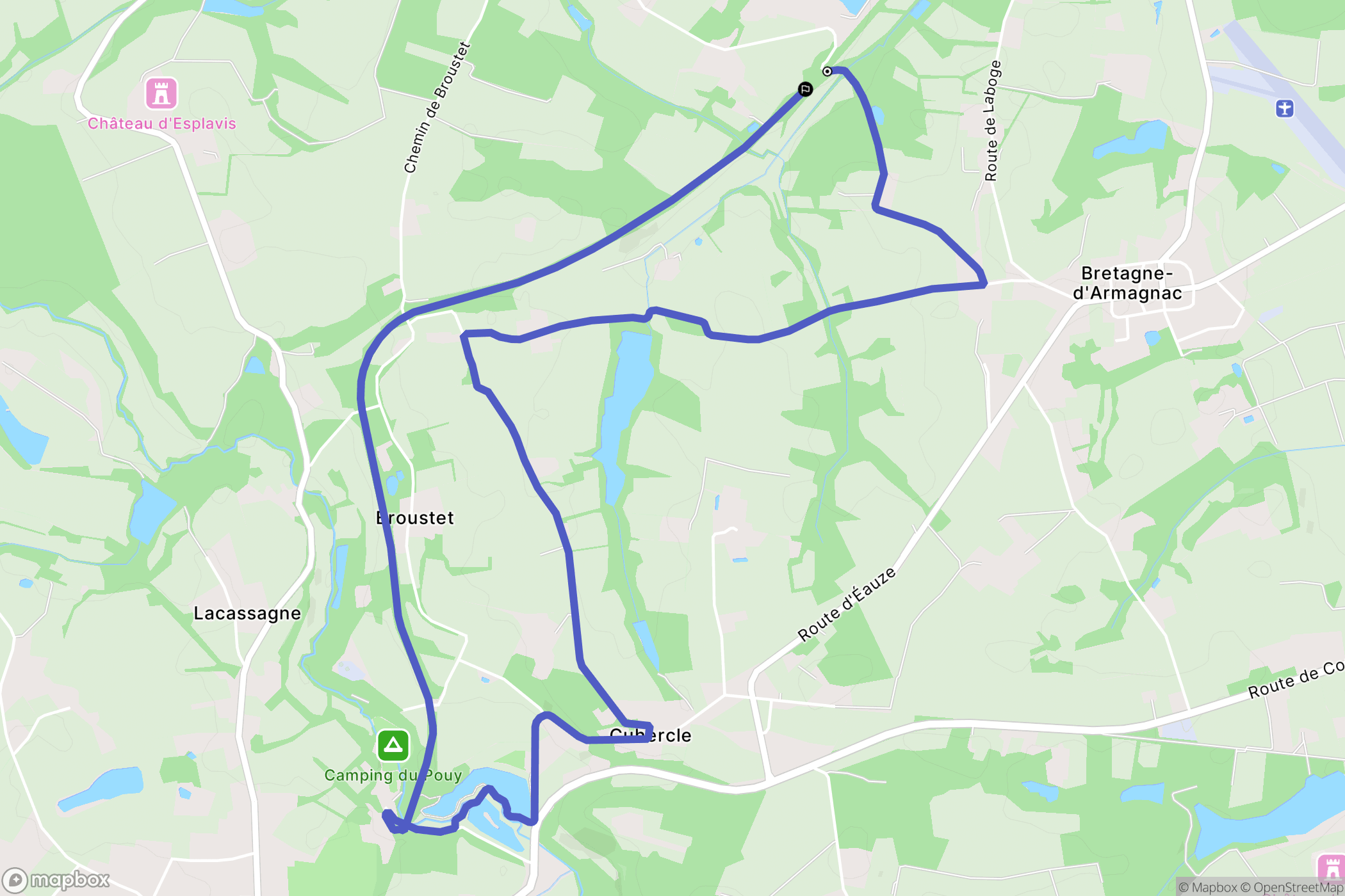 Eauze : carte du parcours de randonnée - France
