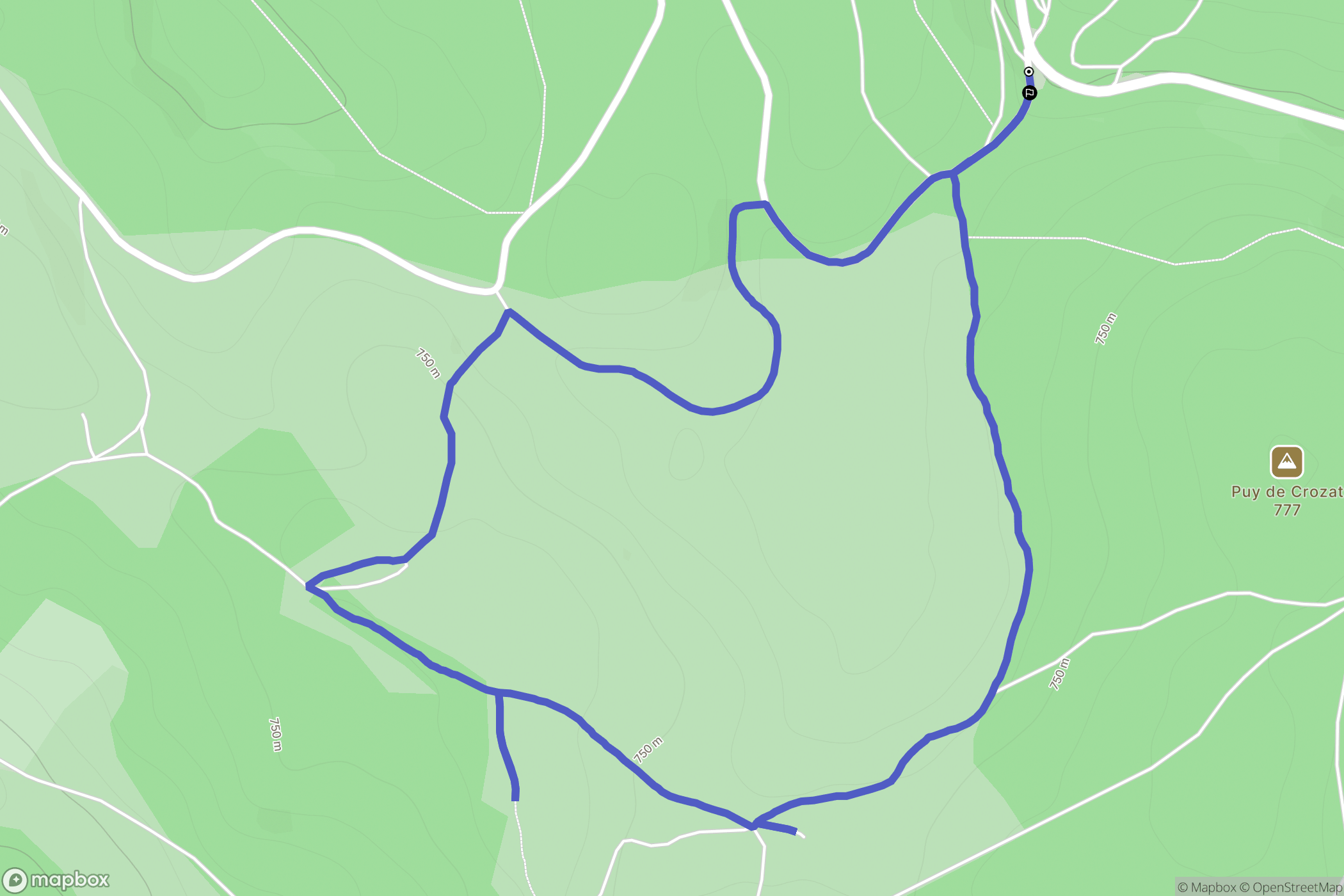 Peyrat-le-Château : carte du parcours de randonnée - France
