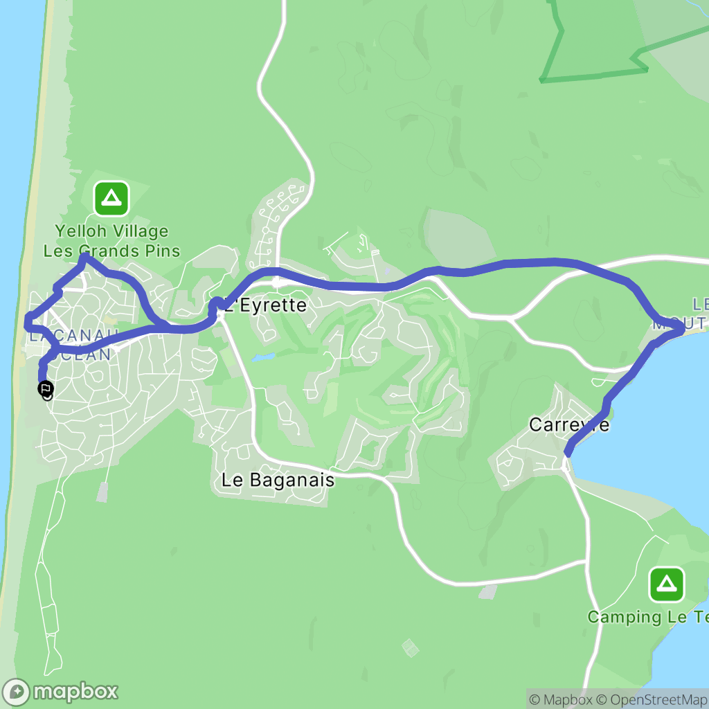 Lacanau : carte du parcours de randonnée - France