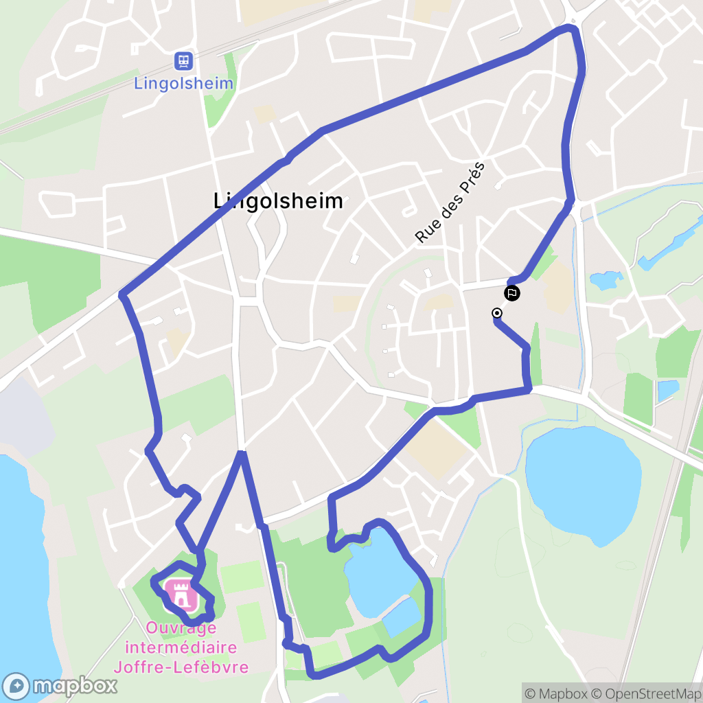 Lingolsheim : carte du parcours de randonnée - France