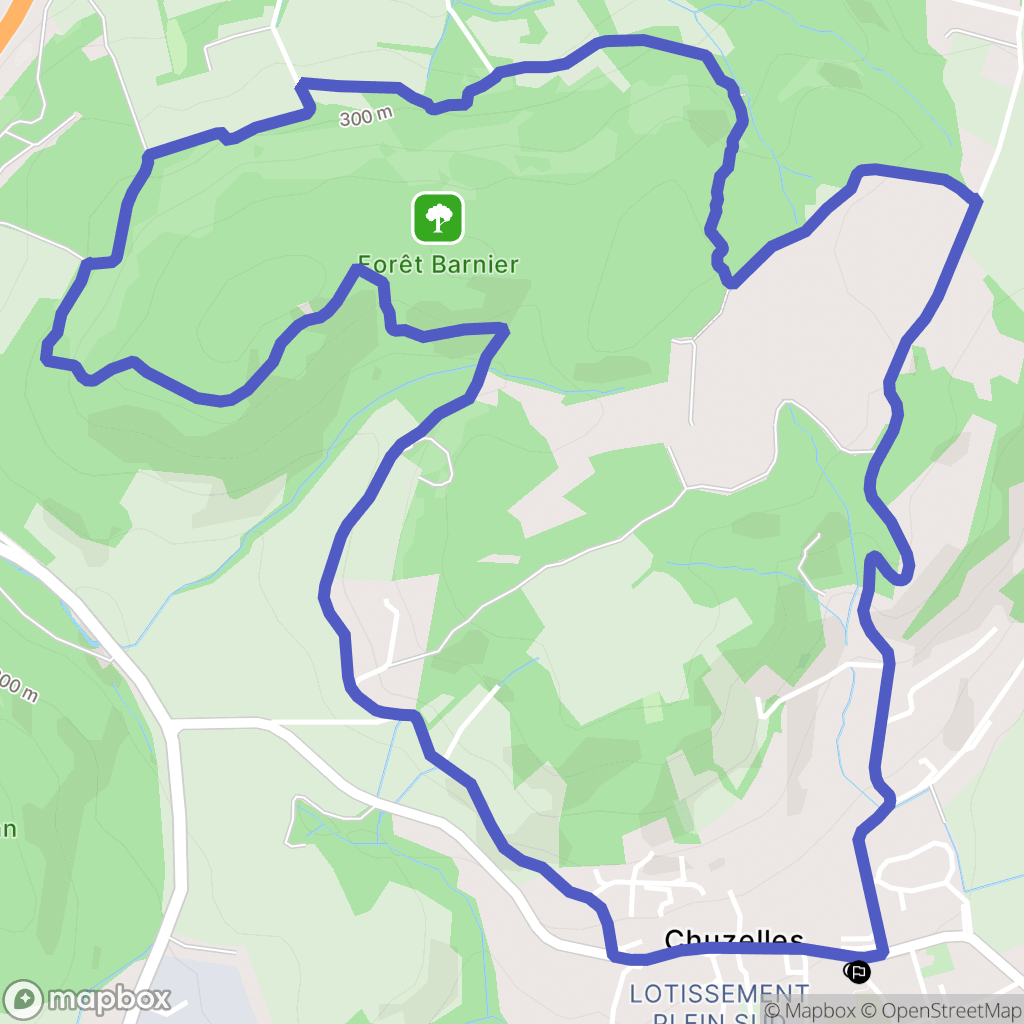 Chuzelles : carte du parcours de randonnée - France