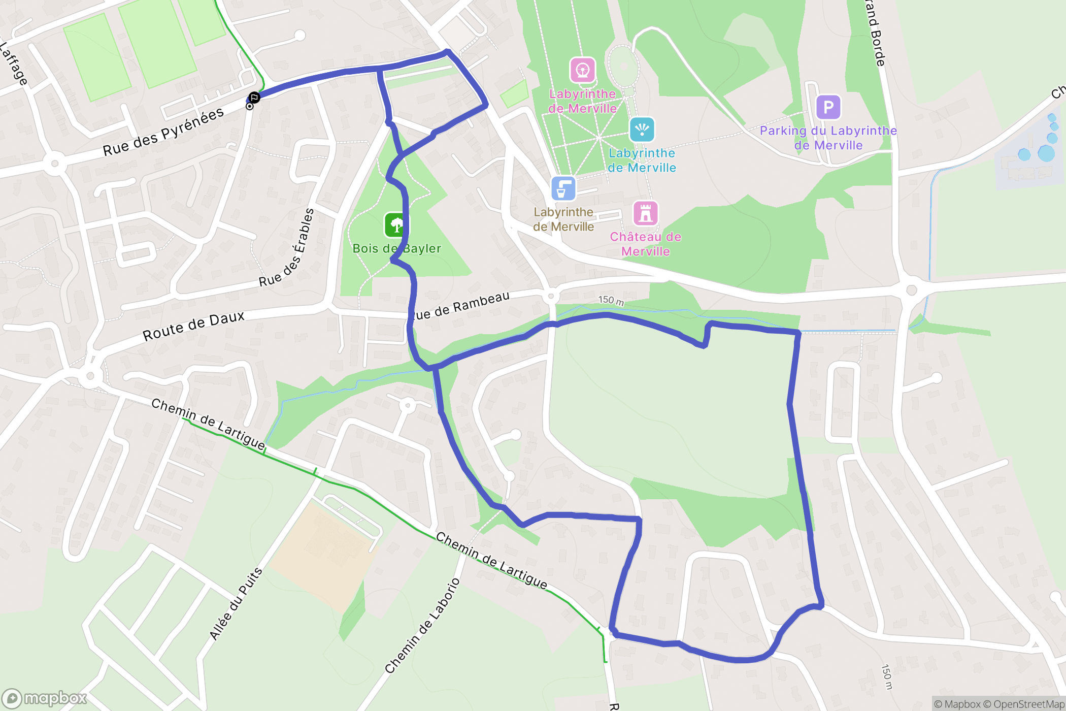 Merville : carte du parcours de randonnée - France