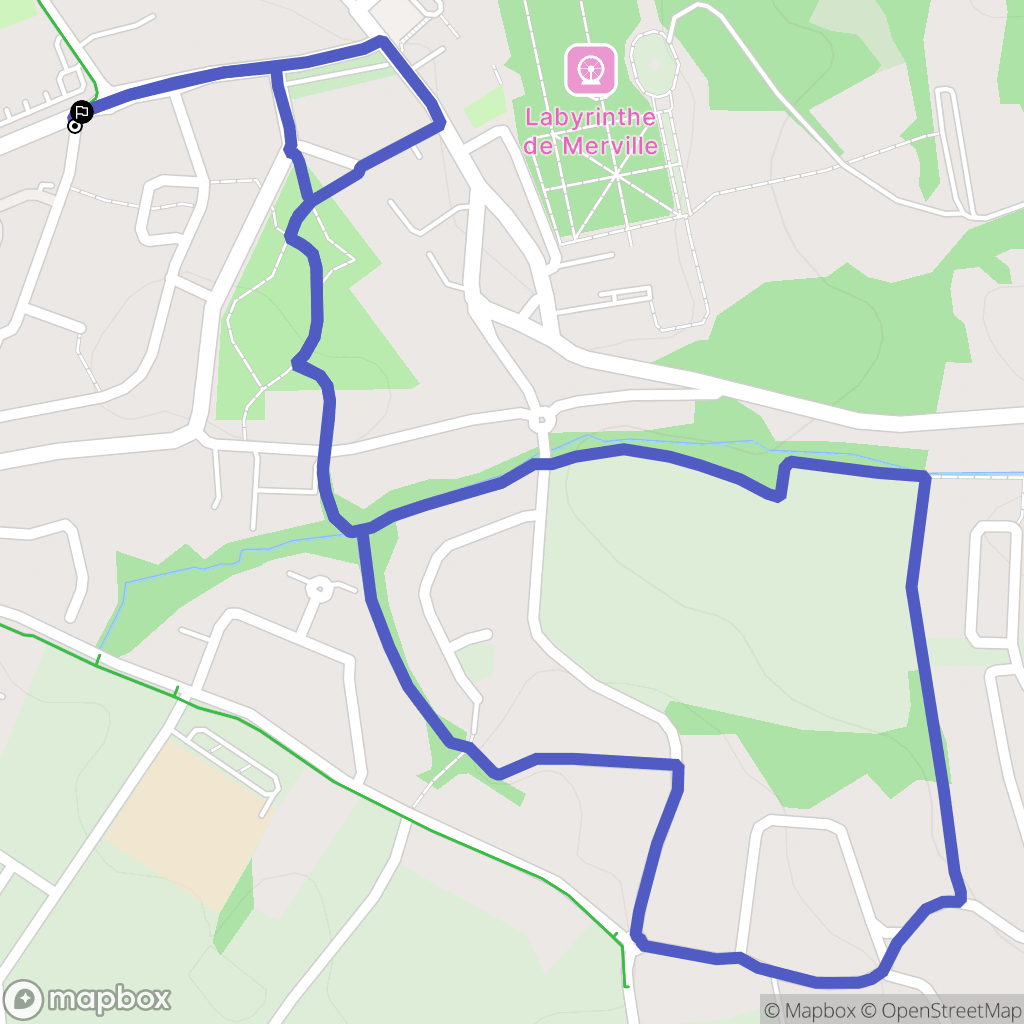 Merville : carte du parcours de randonnée - France