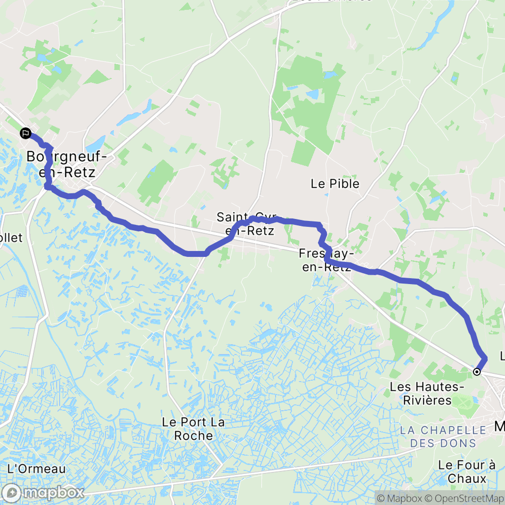 Machecoul-Saint-Même : carte du parcours de randonnée - France