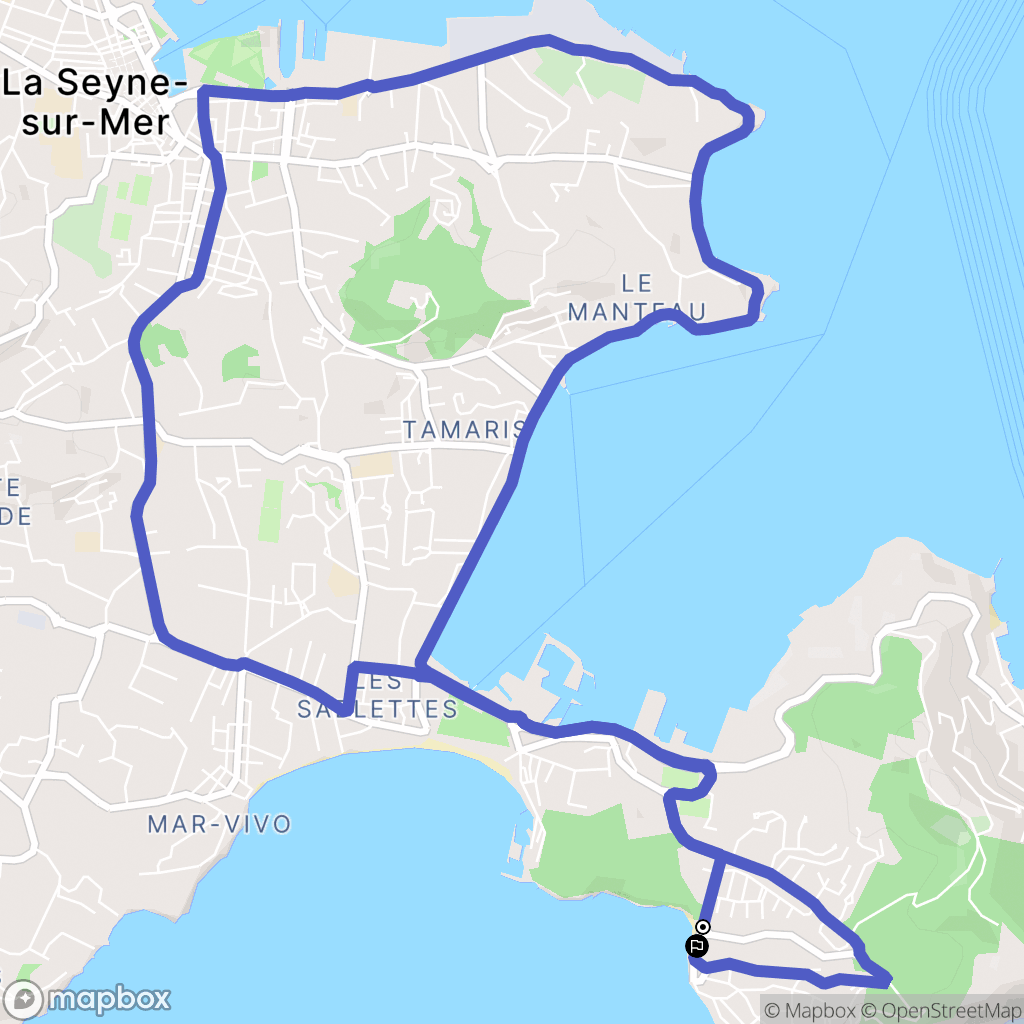 Saint-Mandrier-sur-Mer : carte du parcours de randonnée - France