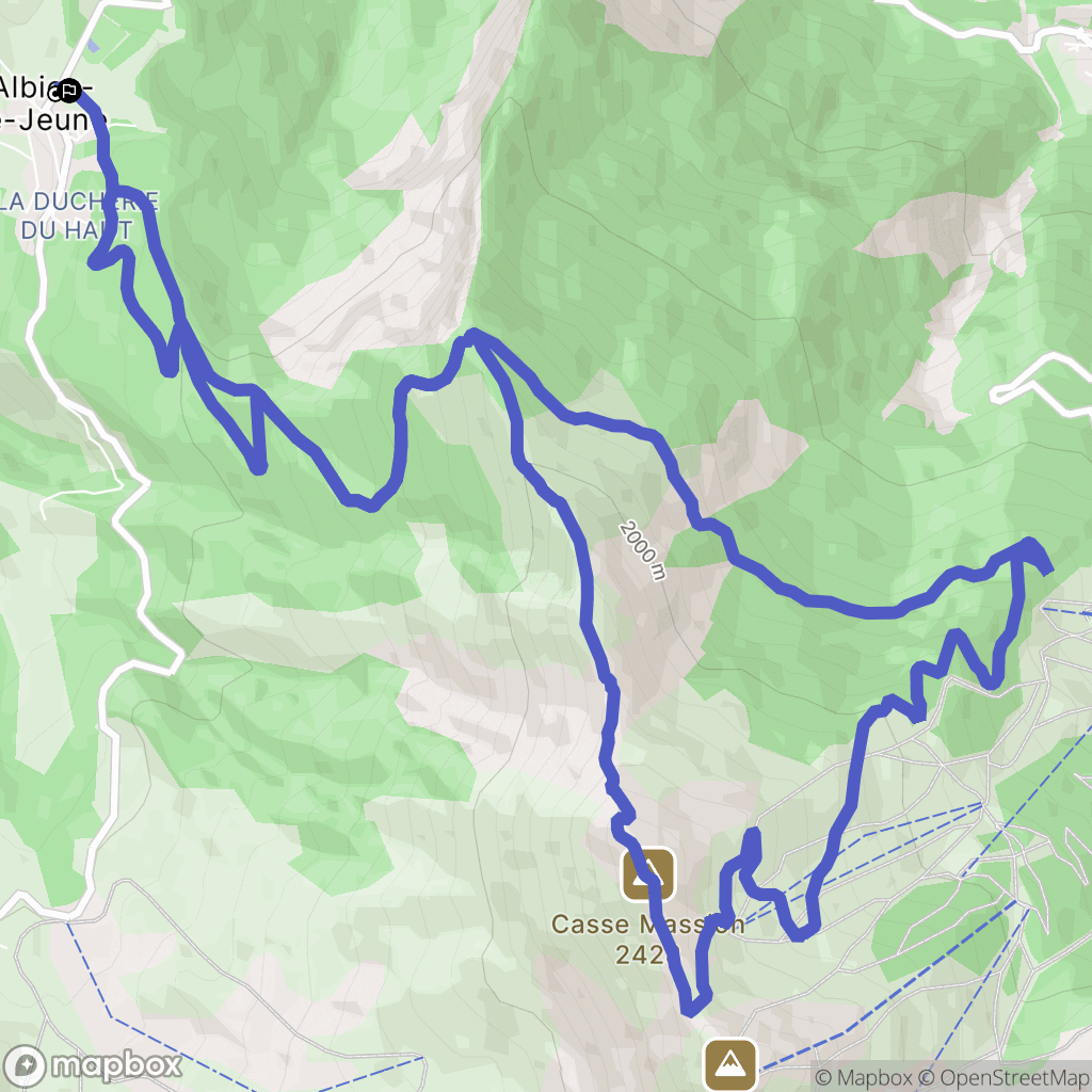 Albiez-le-Jeune : carte du parcours de randonnée - France