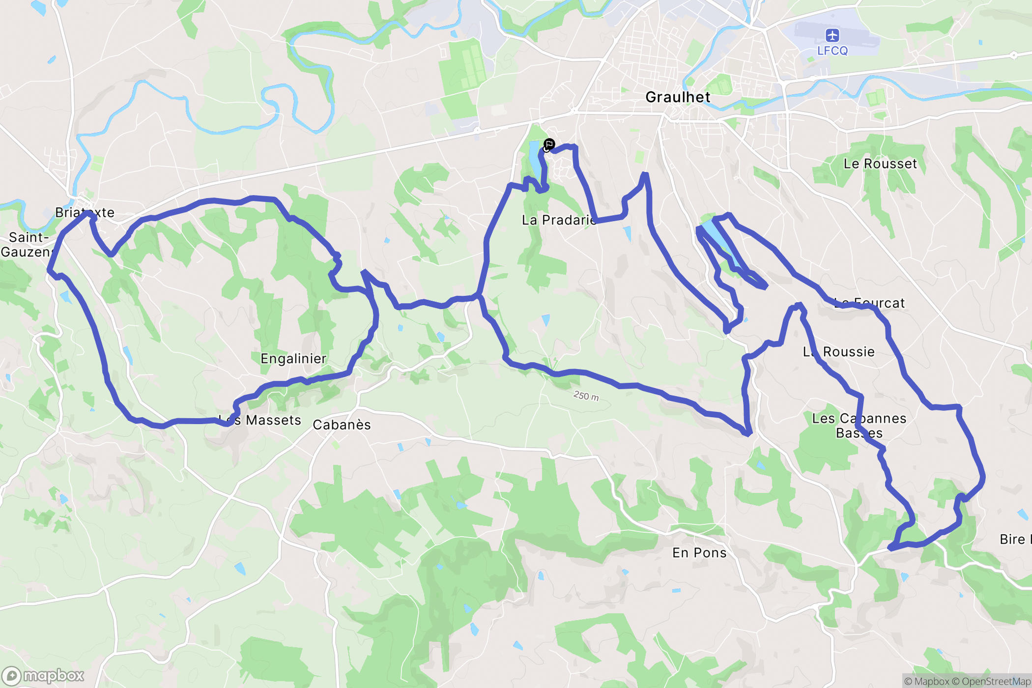 Graulhet : carte du parcours de randonnée - France