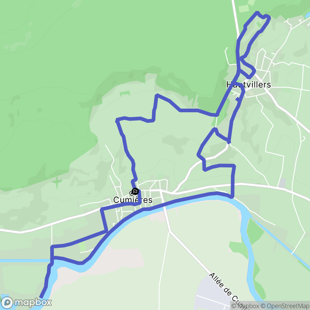 Cumières : carte du parcours de randonnée - France