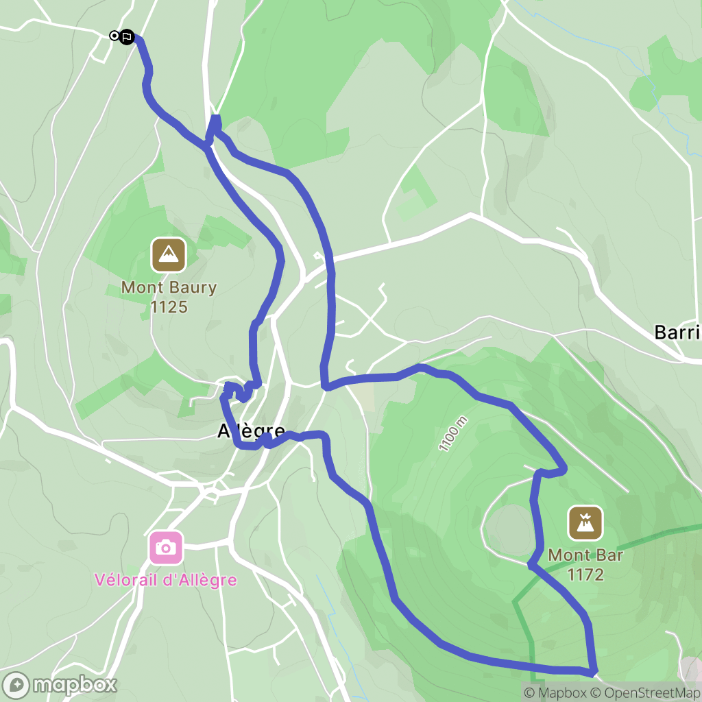 Monlet : carte du parcours de randonnée - France