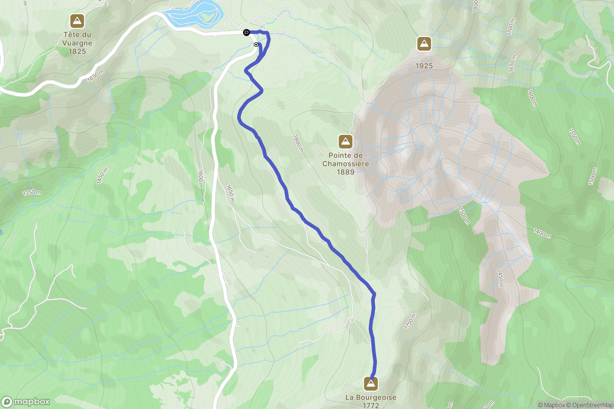 Verchaix : carte du parcours de randonnée - France