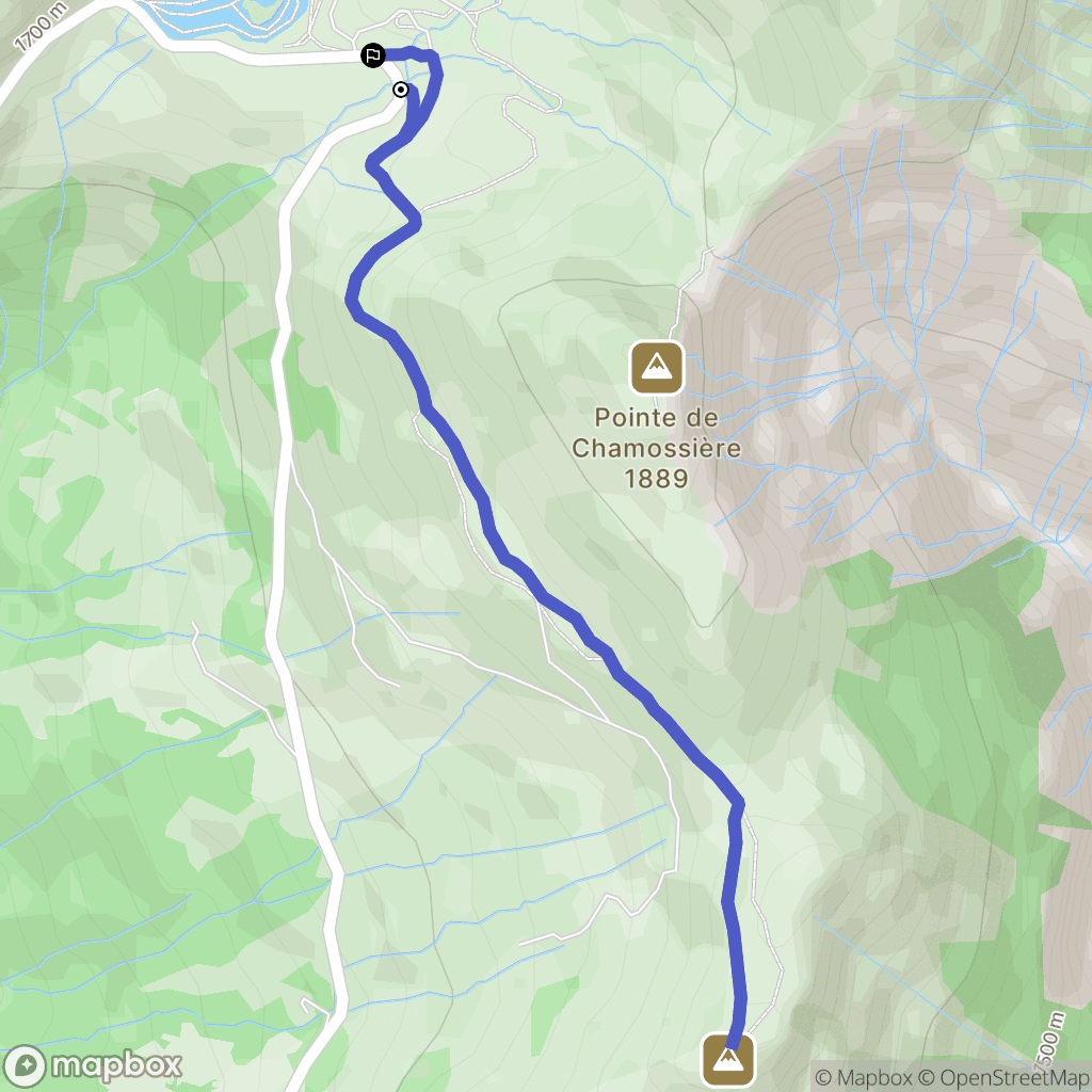 Verchaix : carte du parcours de randonnée - France