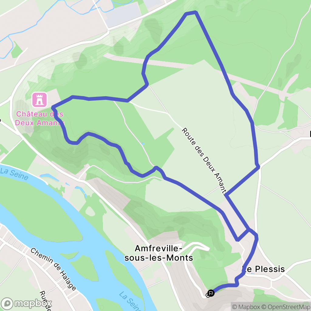 Amfreville-sous-les-Monts : carte du parcours de randonnée - France