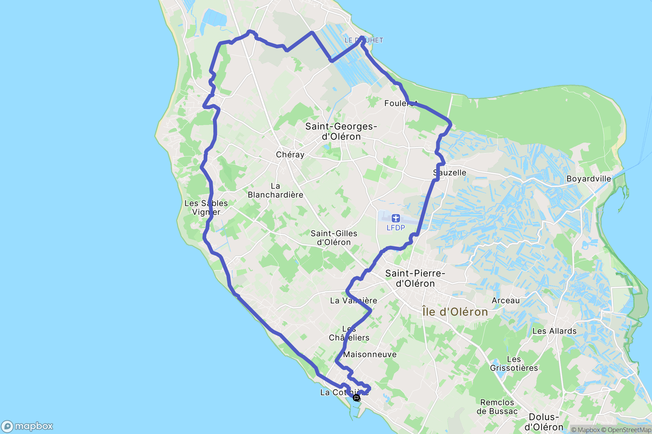 Saint-Pierre-d'Oléron : carte du parcours de randonnée - France