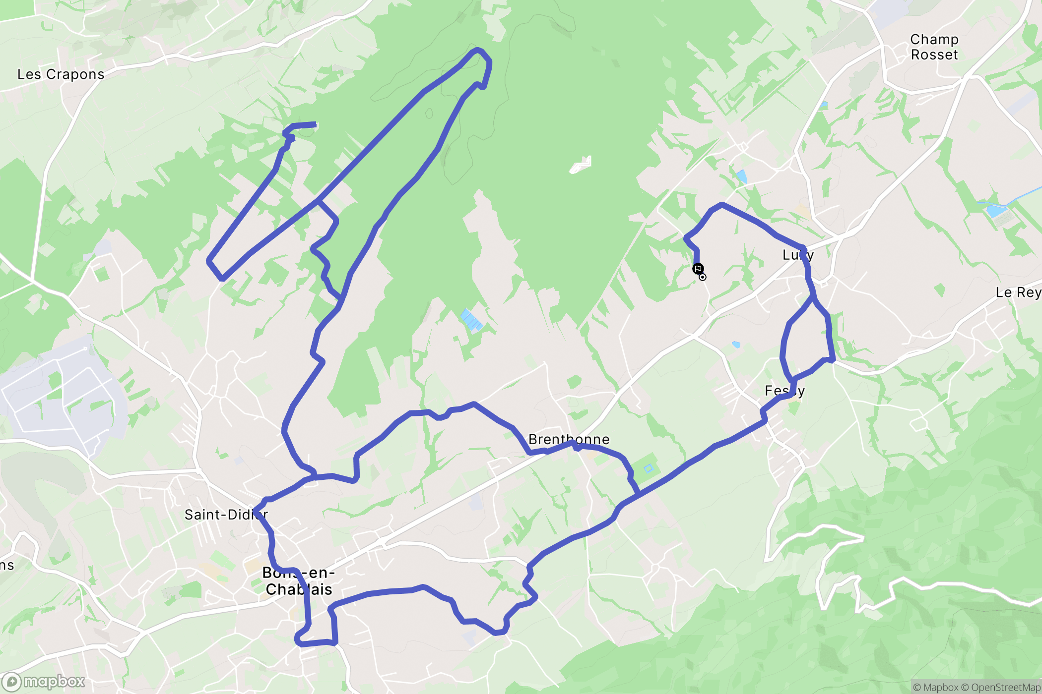 Fessy : carte du parcours de randonnée - France