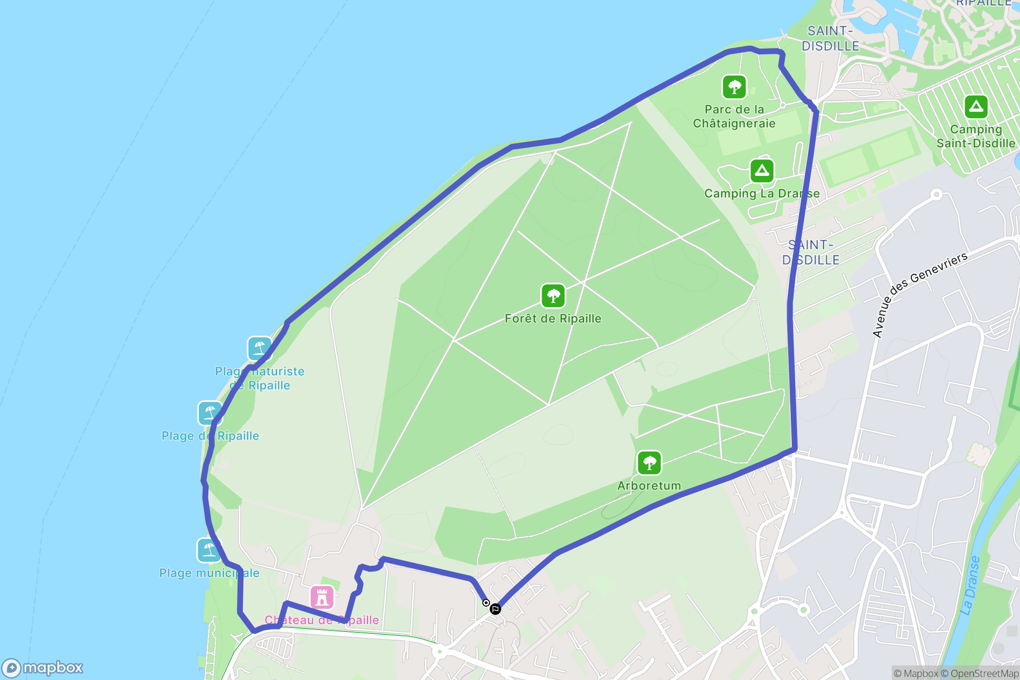 Thonon-les-Bains : carte du parcours de randonnée - France