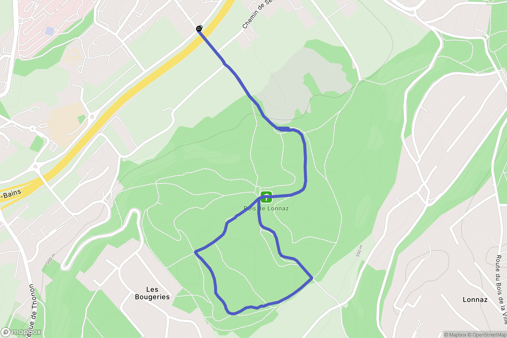 Thonon-les-Bains : carte du parcours de randonnée - France