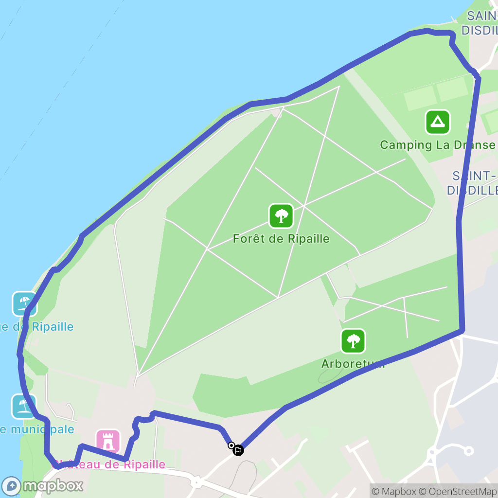 Thonon-les-Bains : carte du parcours de randonnée - France
