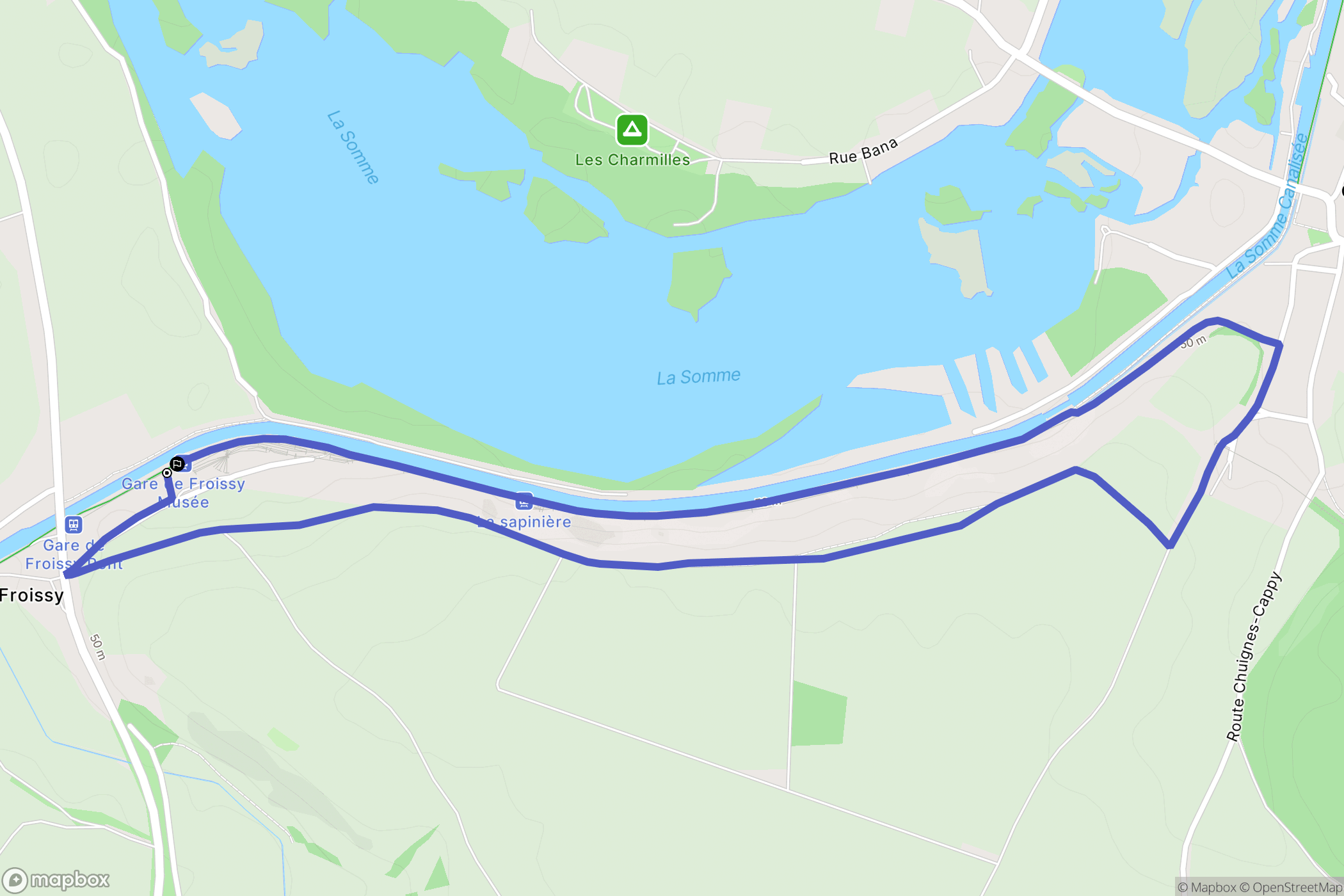 La Neuville-lès-Bray : carte du parcours de randonnée - France