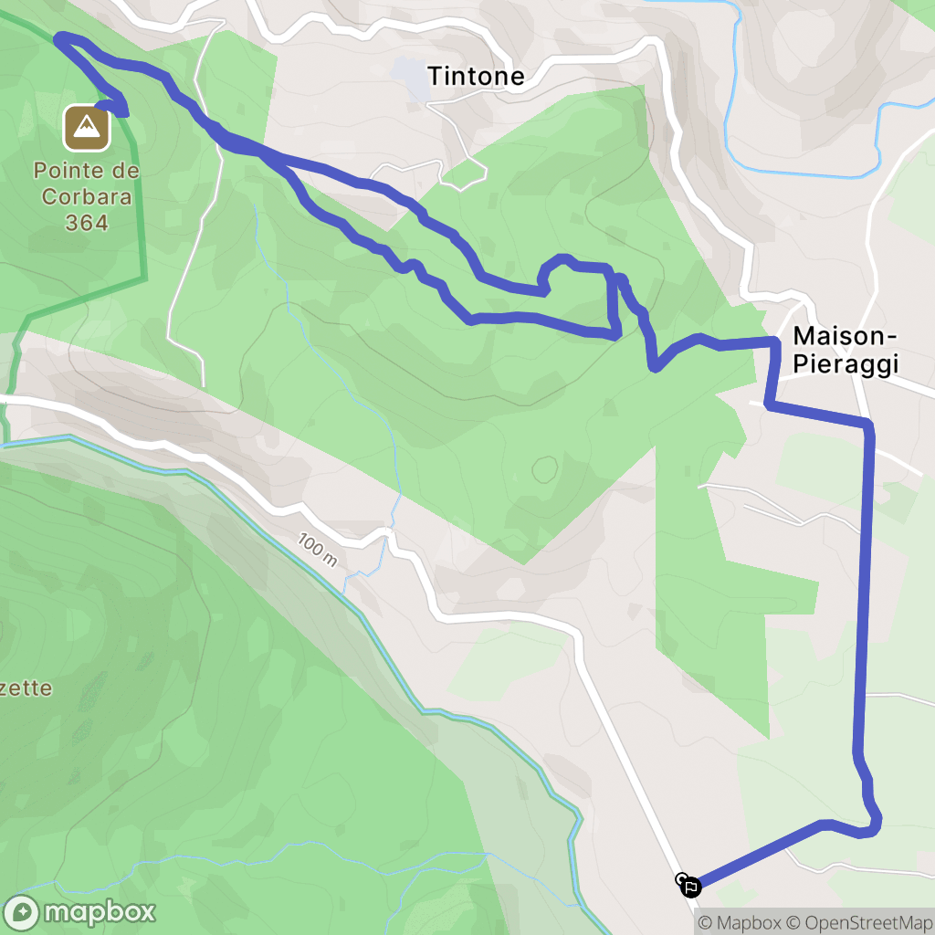 Ghisonaccia : carte du parcours de randonnée - France
