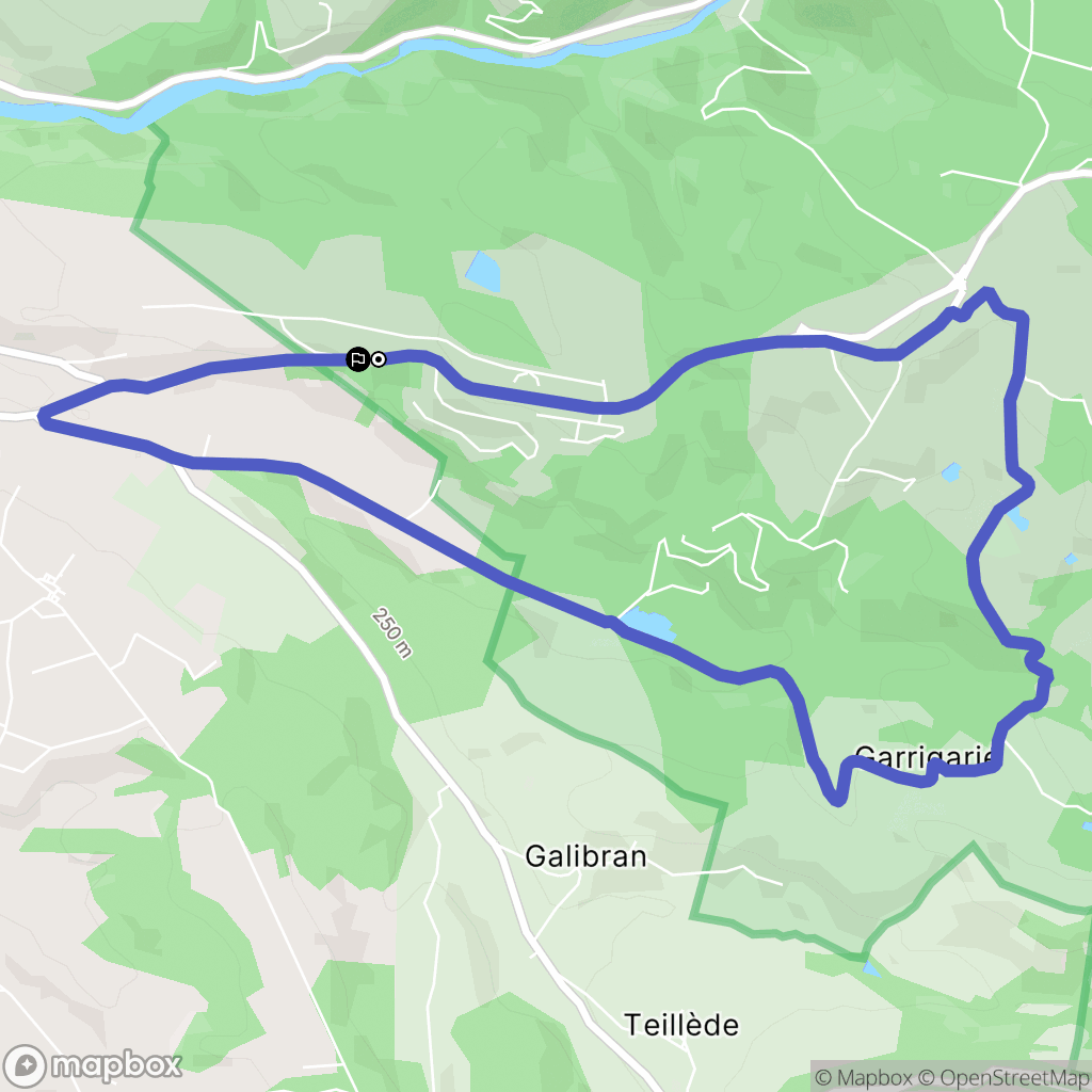 Burlats : carte du parcours de randonnée - France