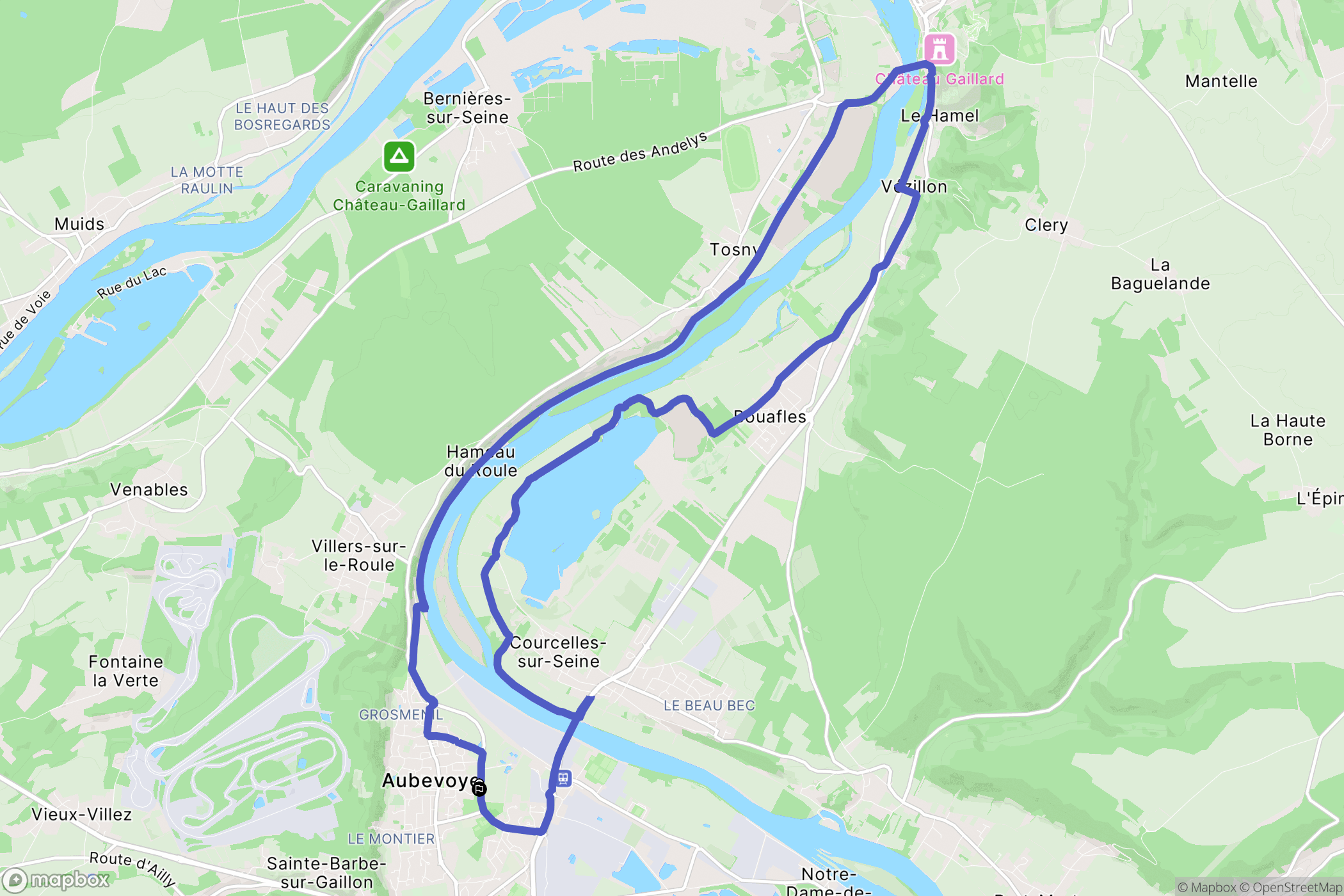 Le Val-d'Hazey : carte du parcours de randonnée - France