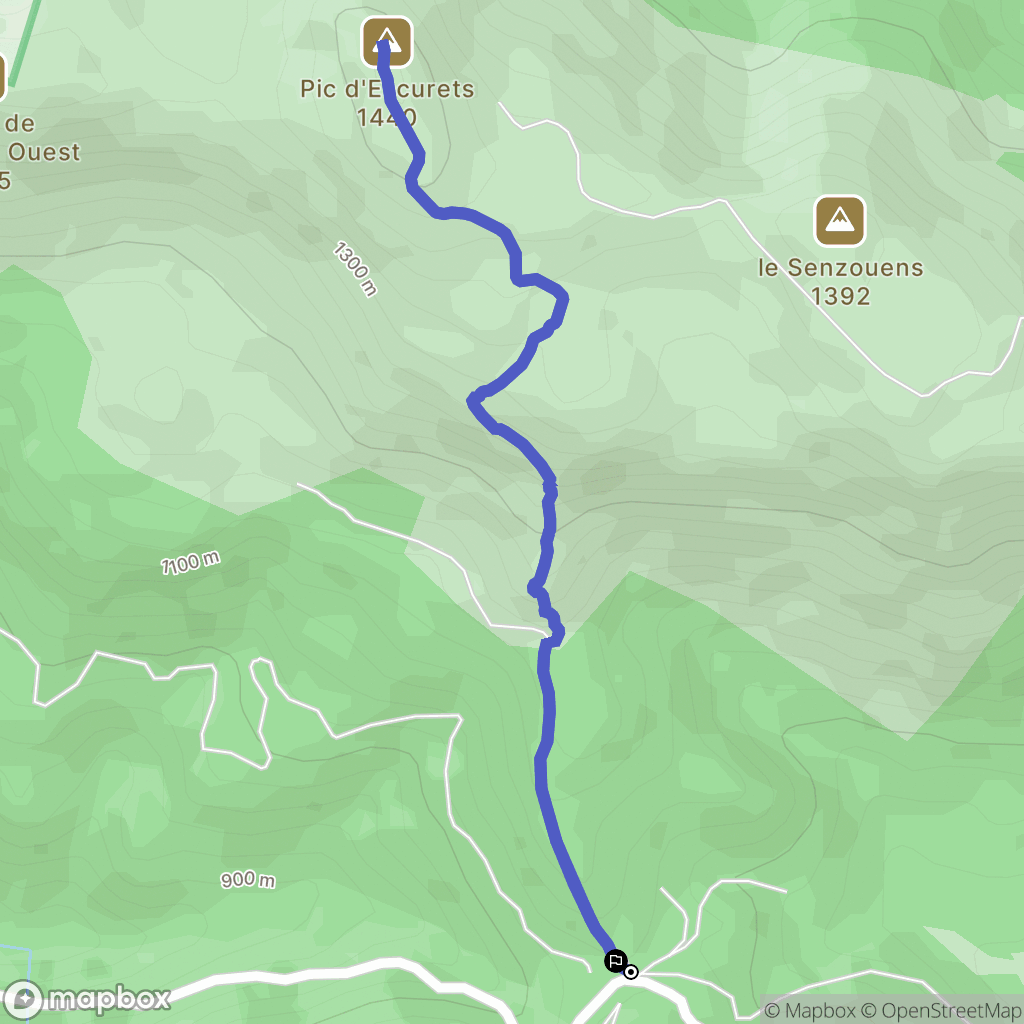 Bilhères : carte du parcours de randonnée - France