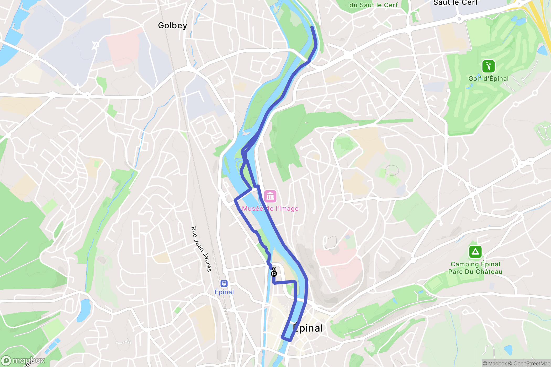 Epinal : carte du parcours de randonnée - France