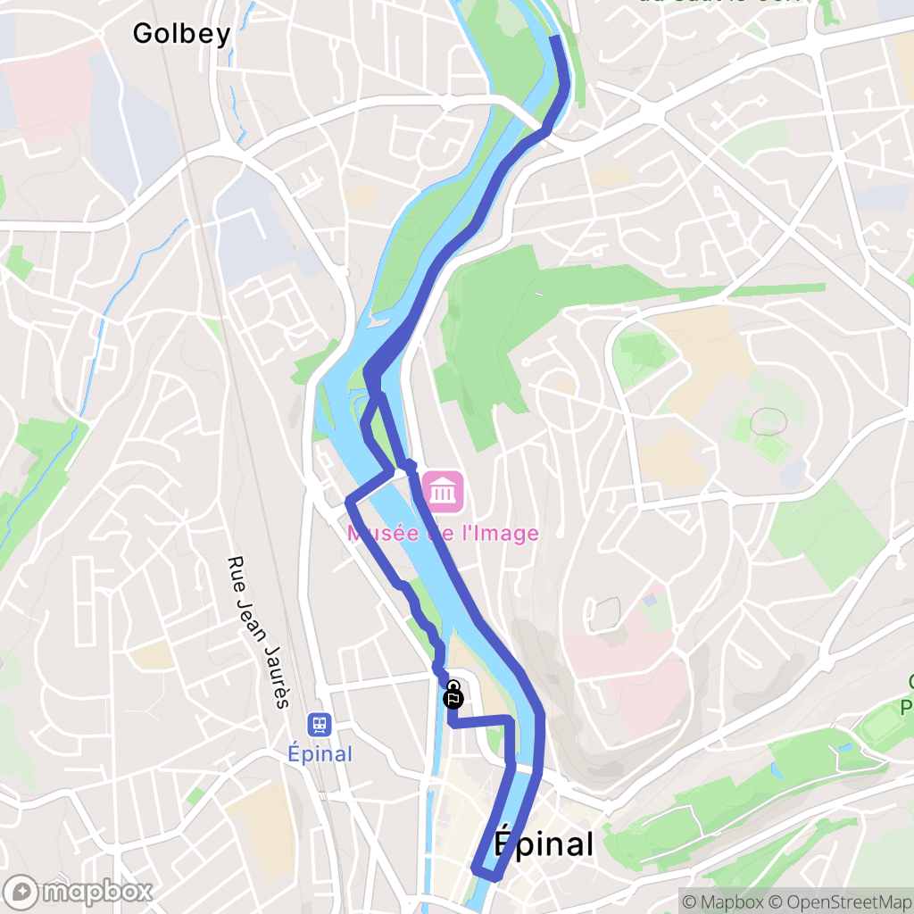 Epinal : carte du parcours de randonnée - France
