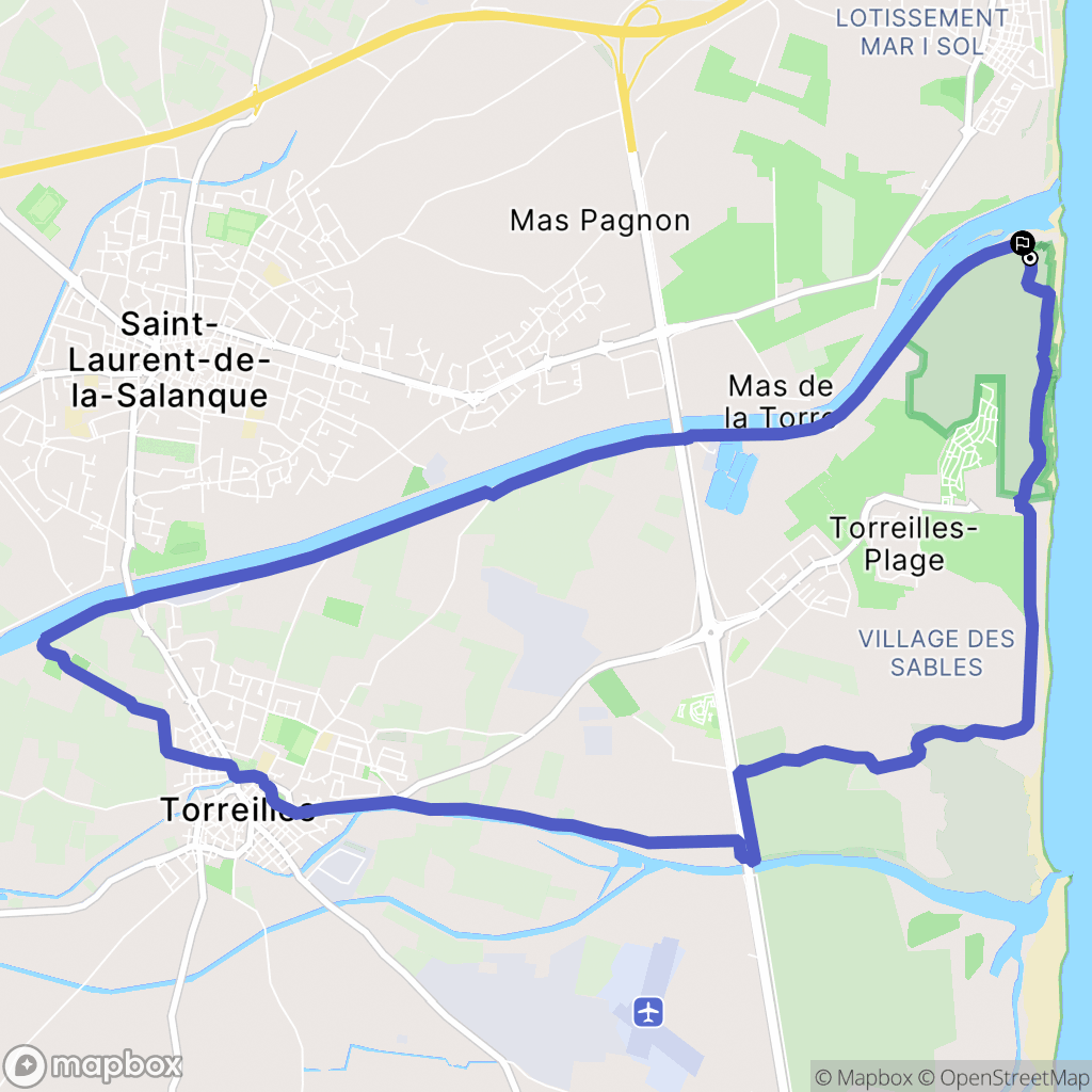 Torreilles : carte du parcours de randonnée - France