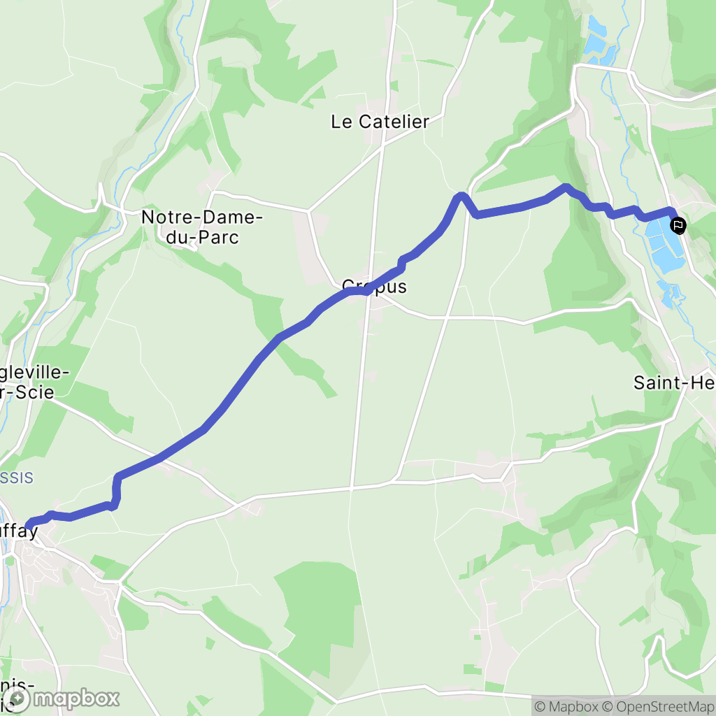 Saint-Hellier : carte du parcours de randonnée - France