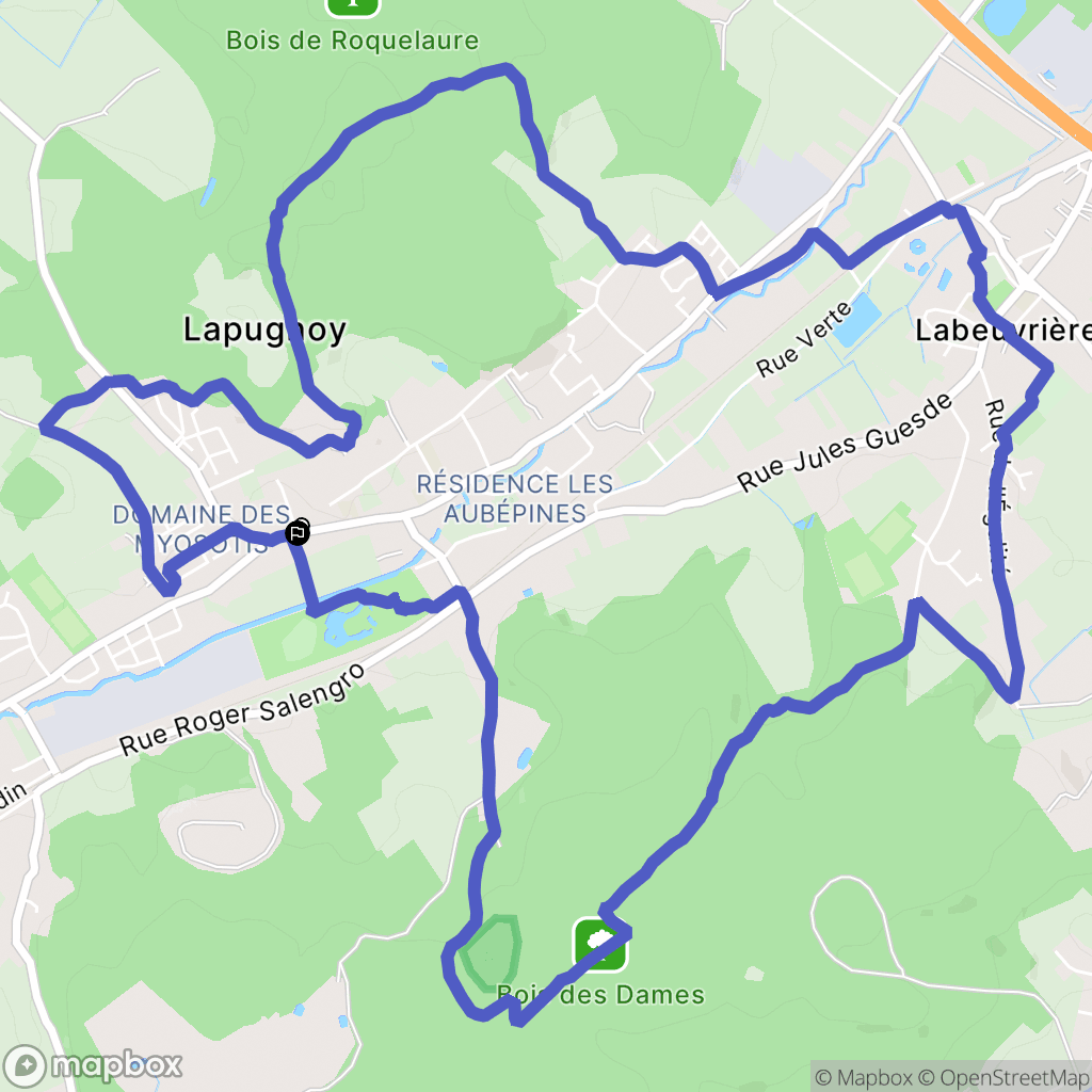 Lapugnoy : carte du parcours de randonnée - France